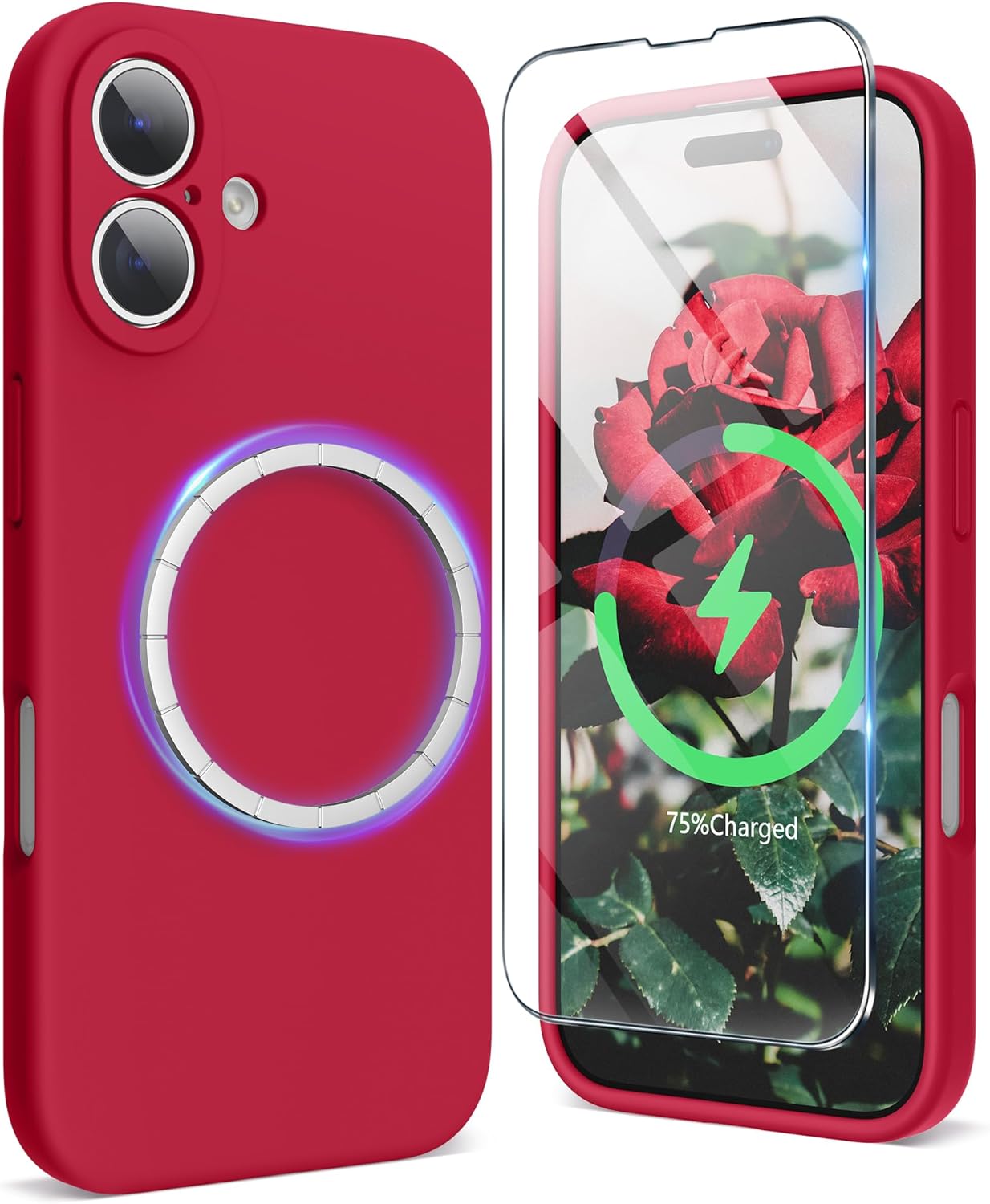 SURPHY Magnetic Design for iPhone 16 Case, Liquid Silicone Protection for Each L...