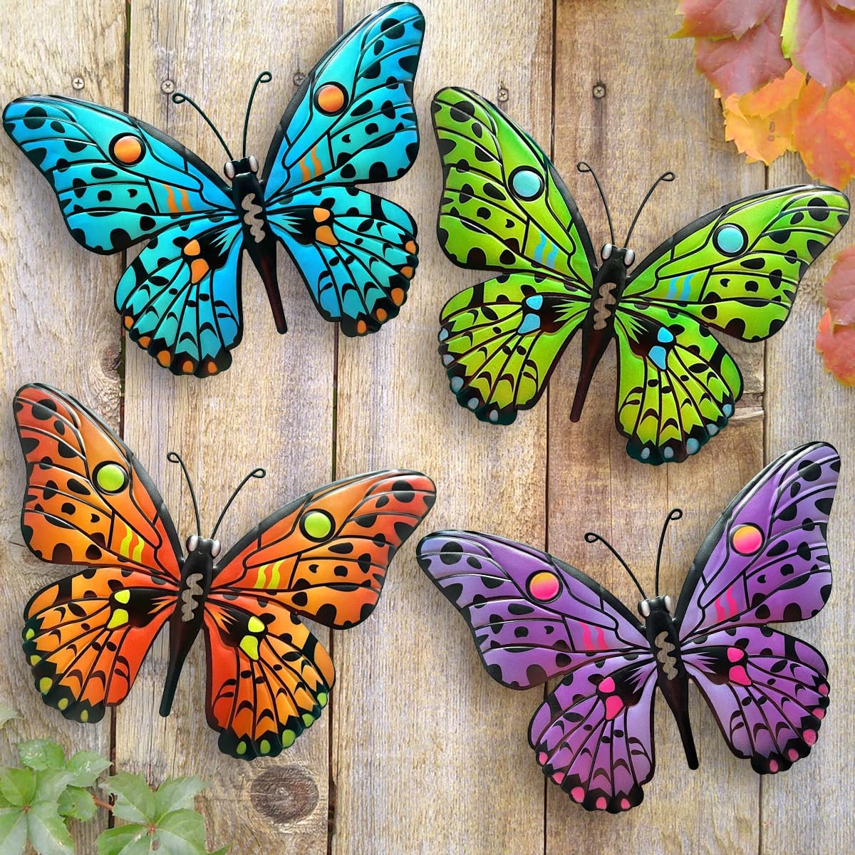 Metal Butterfly Wall Decor - 9.6" Outdoor Fence Wall Art Decor, Hanging Decorati...