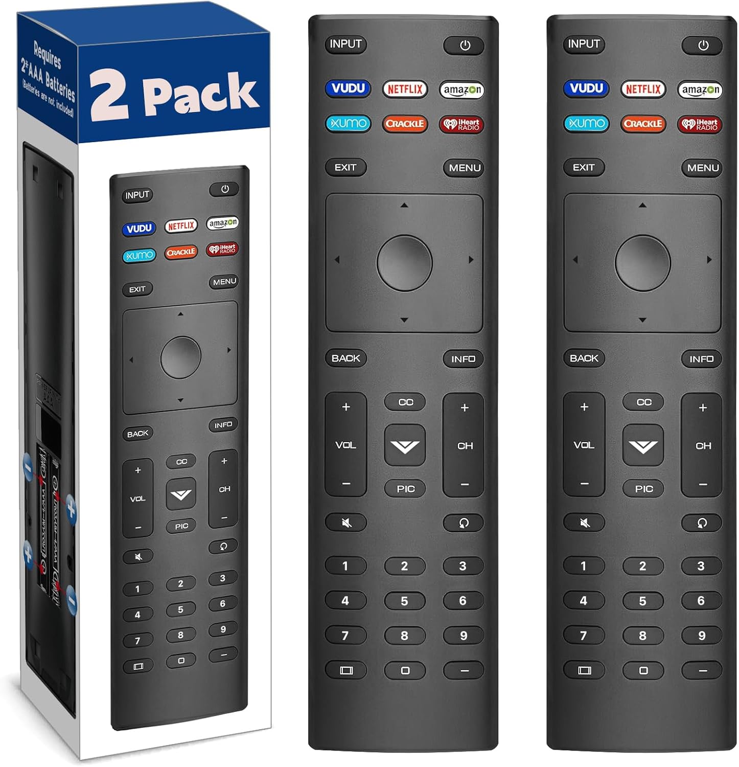 2 Pack Remote Replacement for All VIZIO Smart TV Remote, Compatible for VIZIO Re...