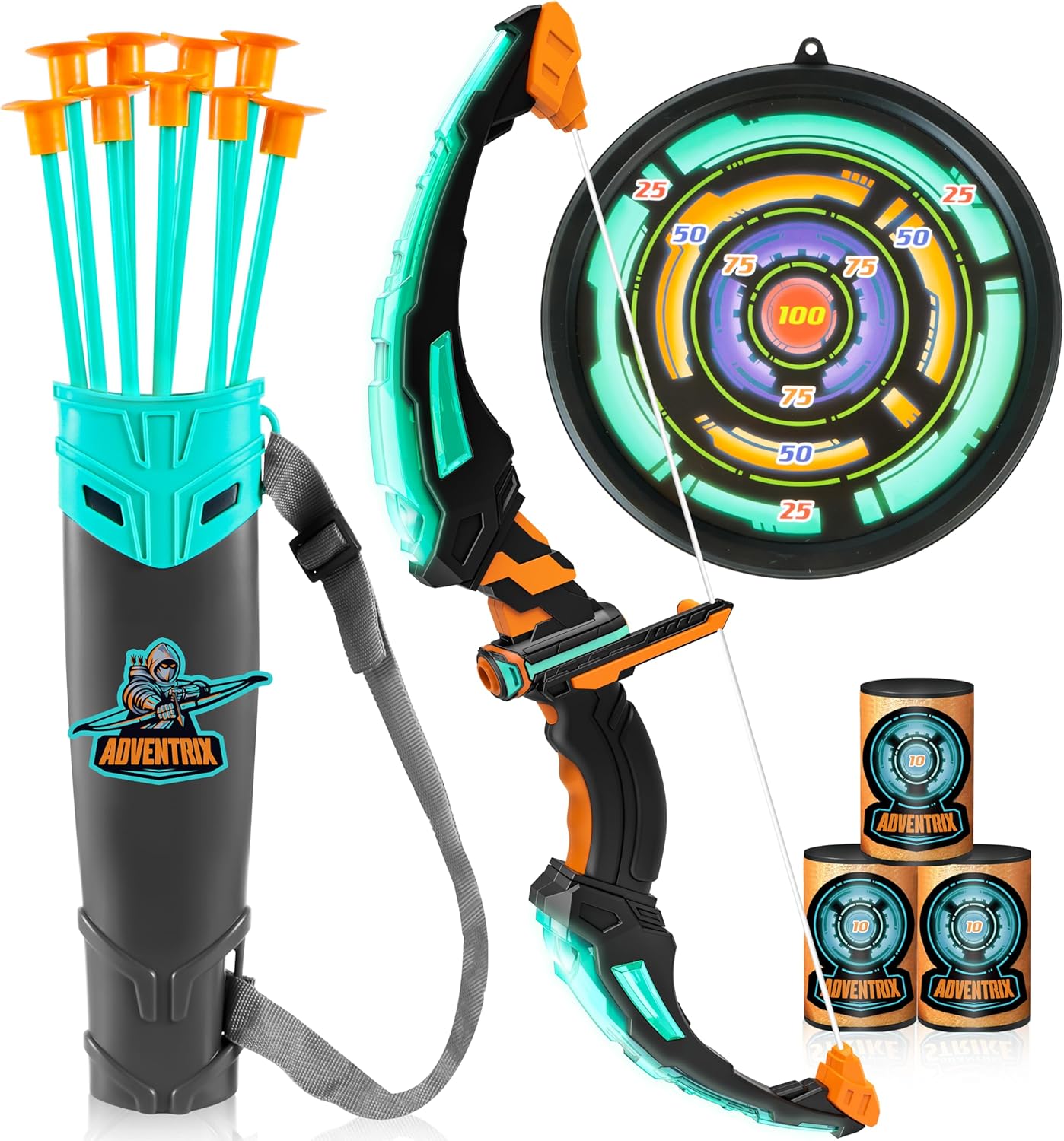 JOYIN Bow and Arrow Archery Toy Set with Flashing LED Lights for Kids, Light Up...