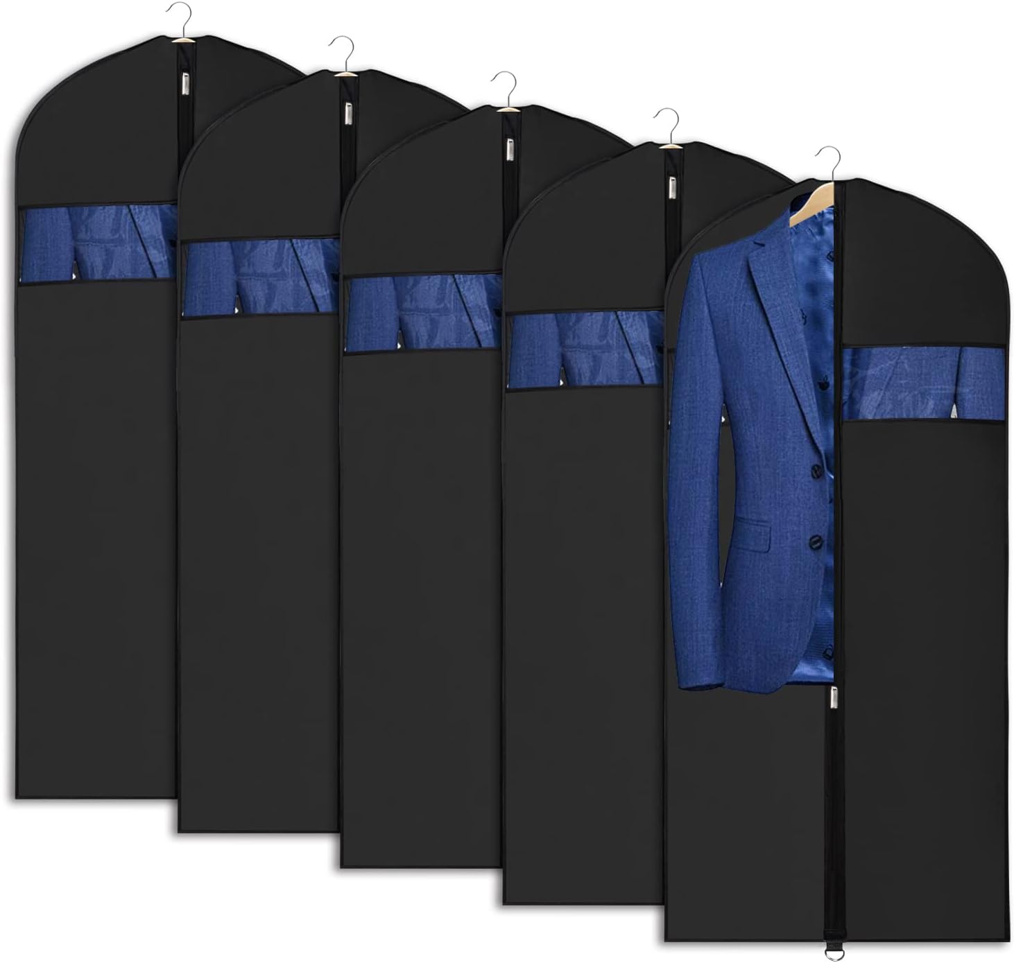 Univivi Garment Bag 43 inch Suit Bag for Storage (Set of 5), Foldable Washable C...