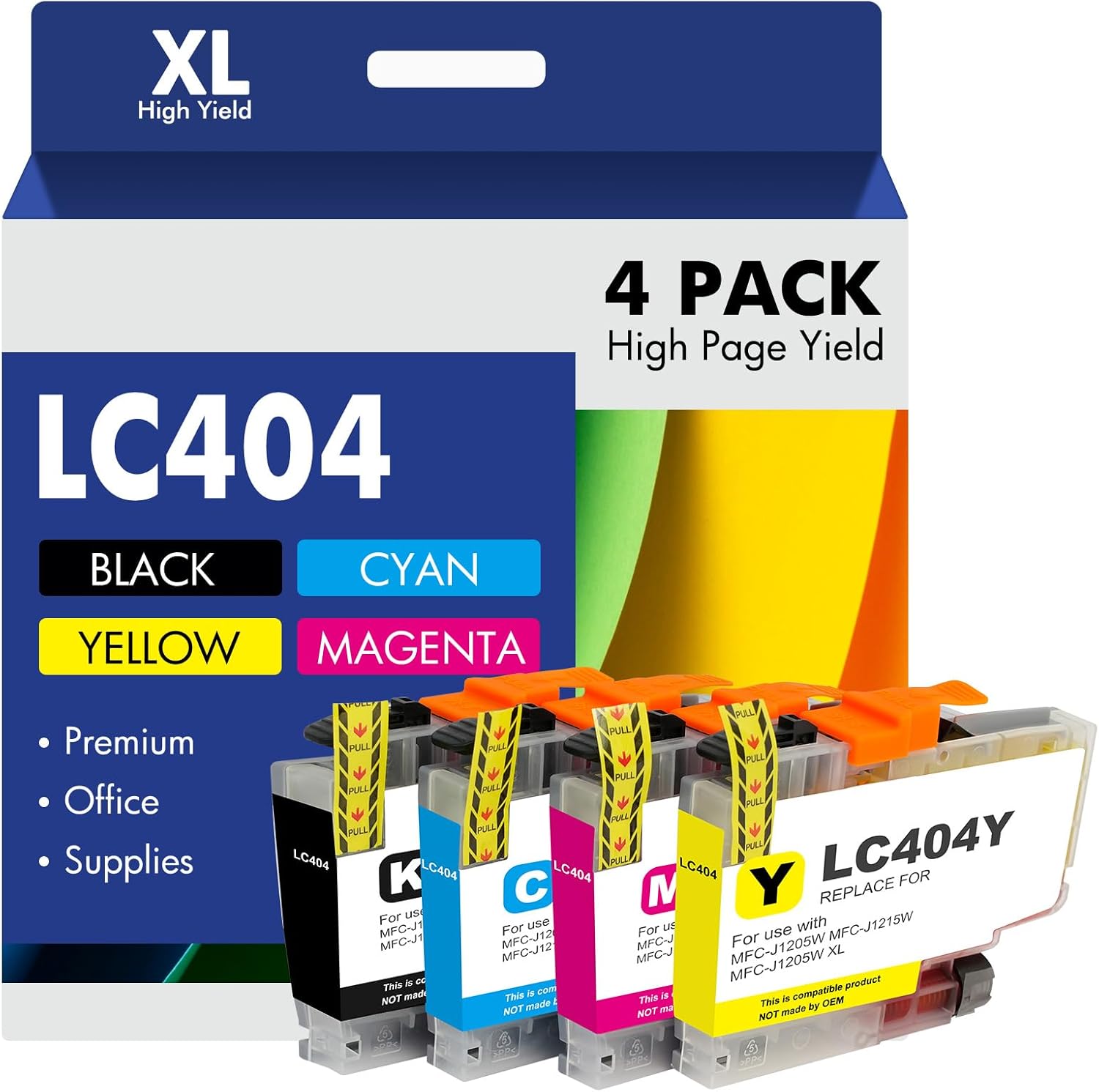 LC404 MFC-J1205W LC404XL Ink Cartridges for Brother Printer 404XL LC 404 XL for...