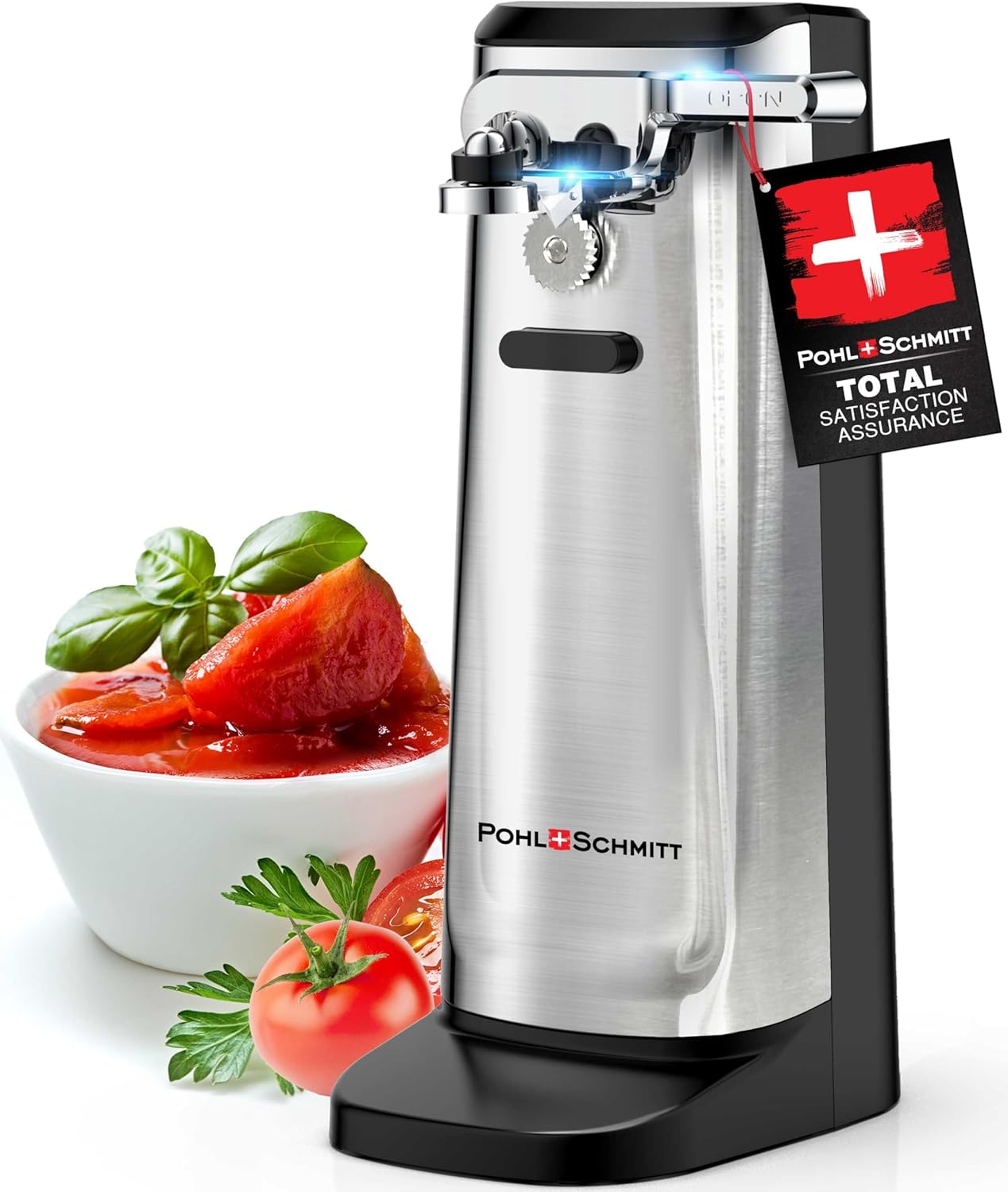 POHL SCHMITT 3 in 1 Electric Can Opener Smooth Edge with Knife Sharpener and Bot...