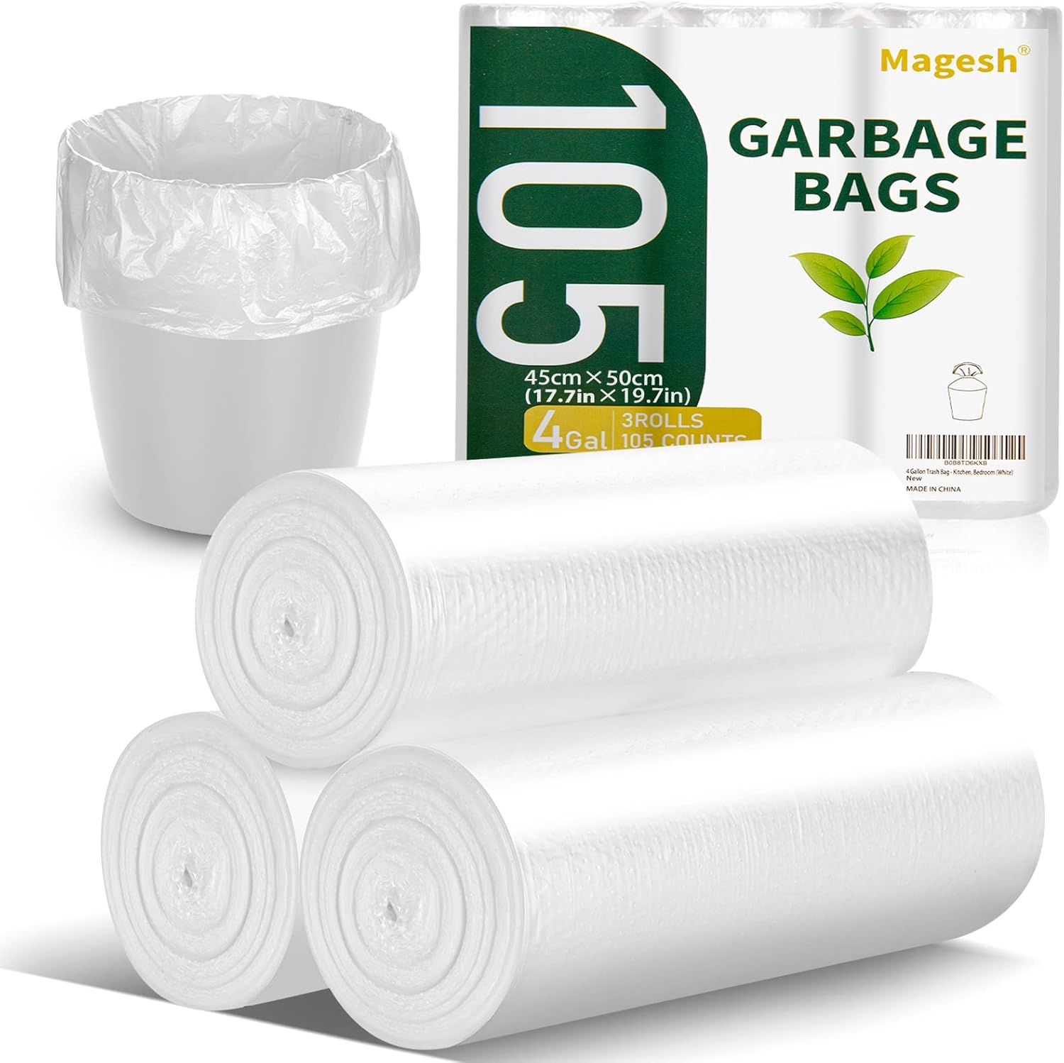 Magesh 4 Gallon Trash Bag Strong, Leakage-Free, Sm...