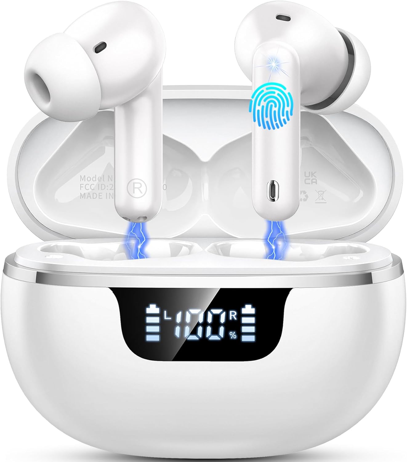 Wireless Earbuds, Bluetooth 5.4 Headphones with 4 ENC Noise Cancelling Microphon...