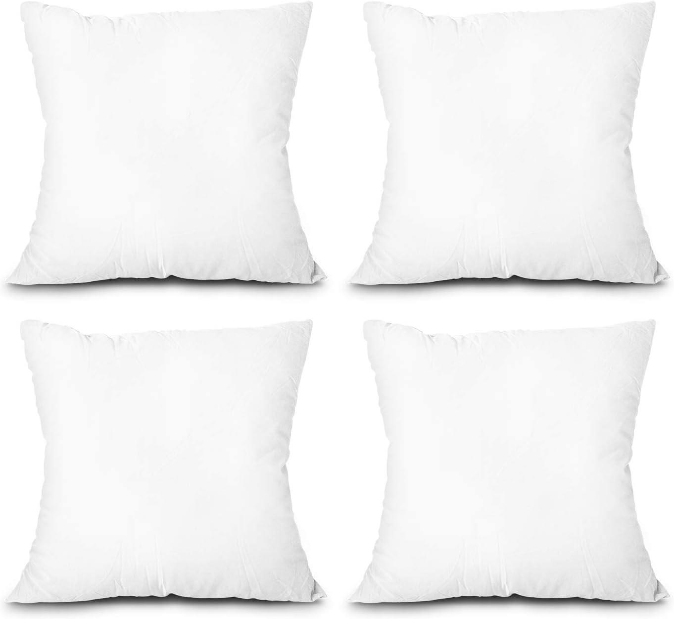 EDOW Throw Pillow Inserts, Set of 4 Lightweight Down Alternative Polyester Pillo...