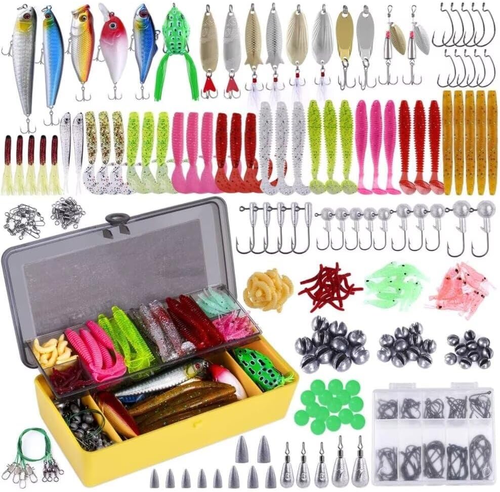 PLUSINNO Fishing Lures Baits Tackle Including Crankbaits, Spinnerbaits, Plastic...
