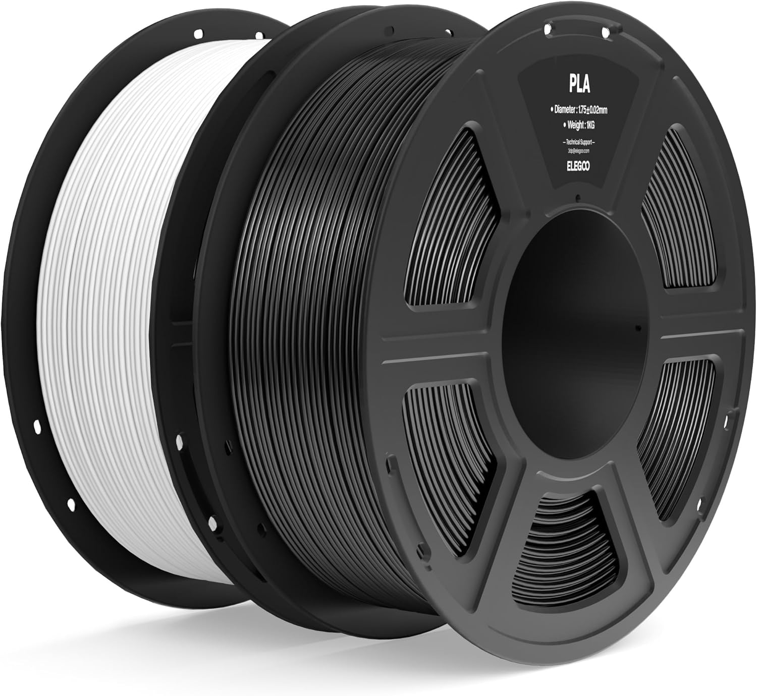 ELEGOO PLA Filament 1.75mm Black & White 2KG, 3D Printer Filament Dimensional Ac...