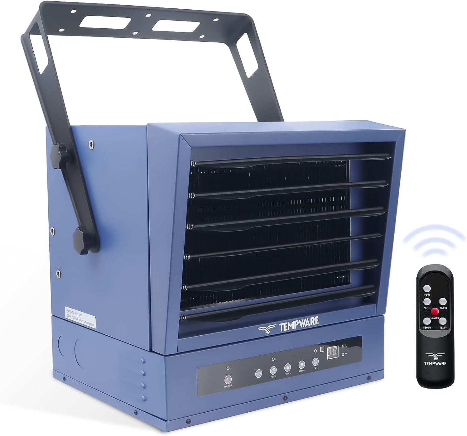 Electric Garage Heater, 10,000-Watt Digital Fan-Forced Ceiling Mount Shop Heater...