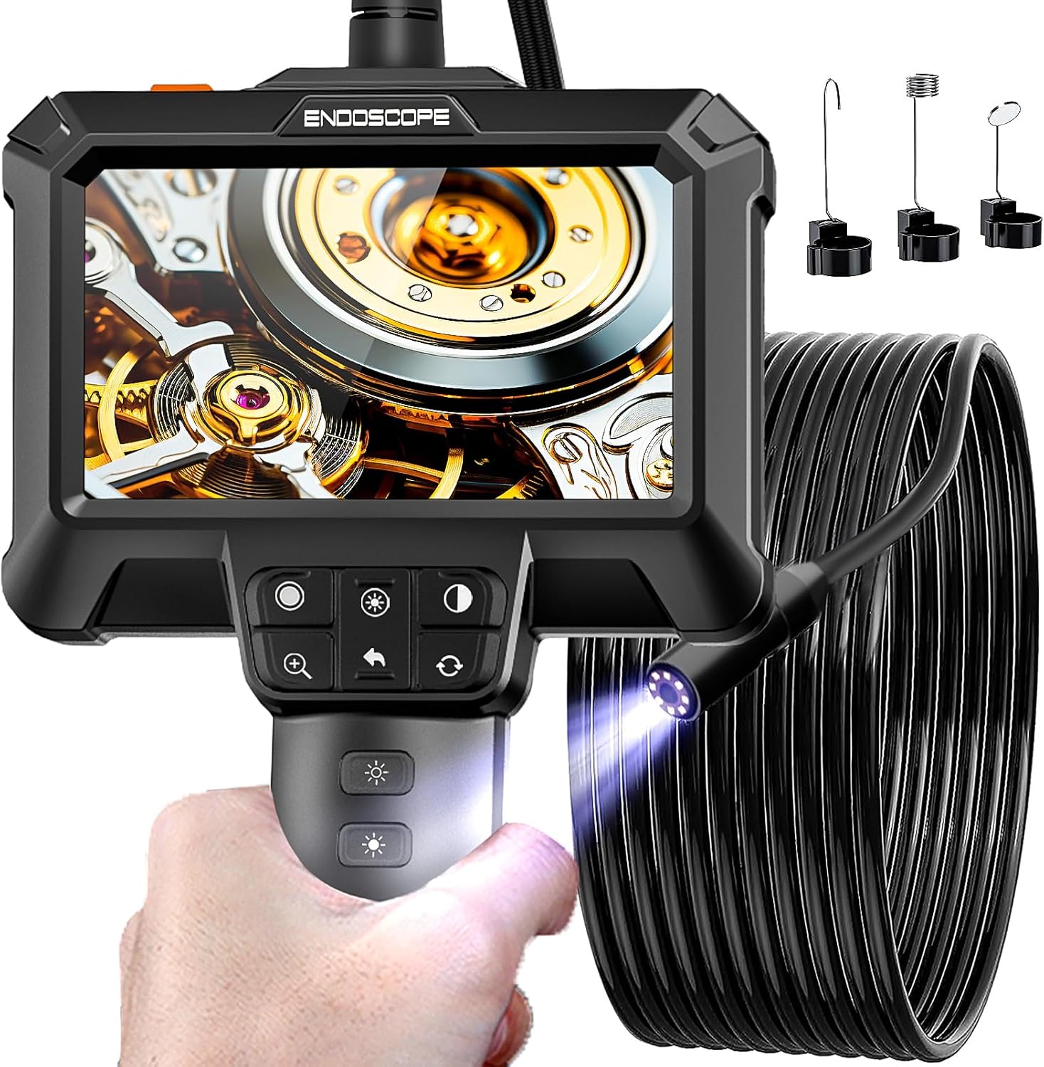 Endoscope Camera with Light - IP67 Waterproof Borescope Camera with 8 Adjustable...