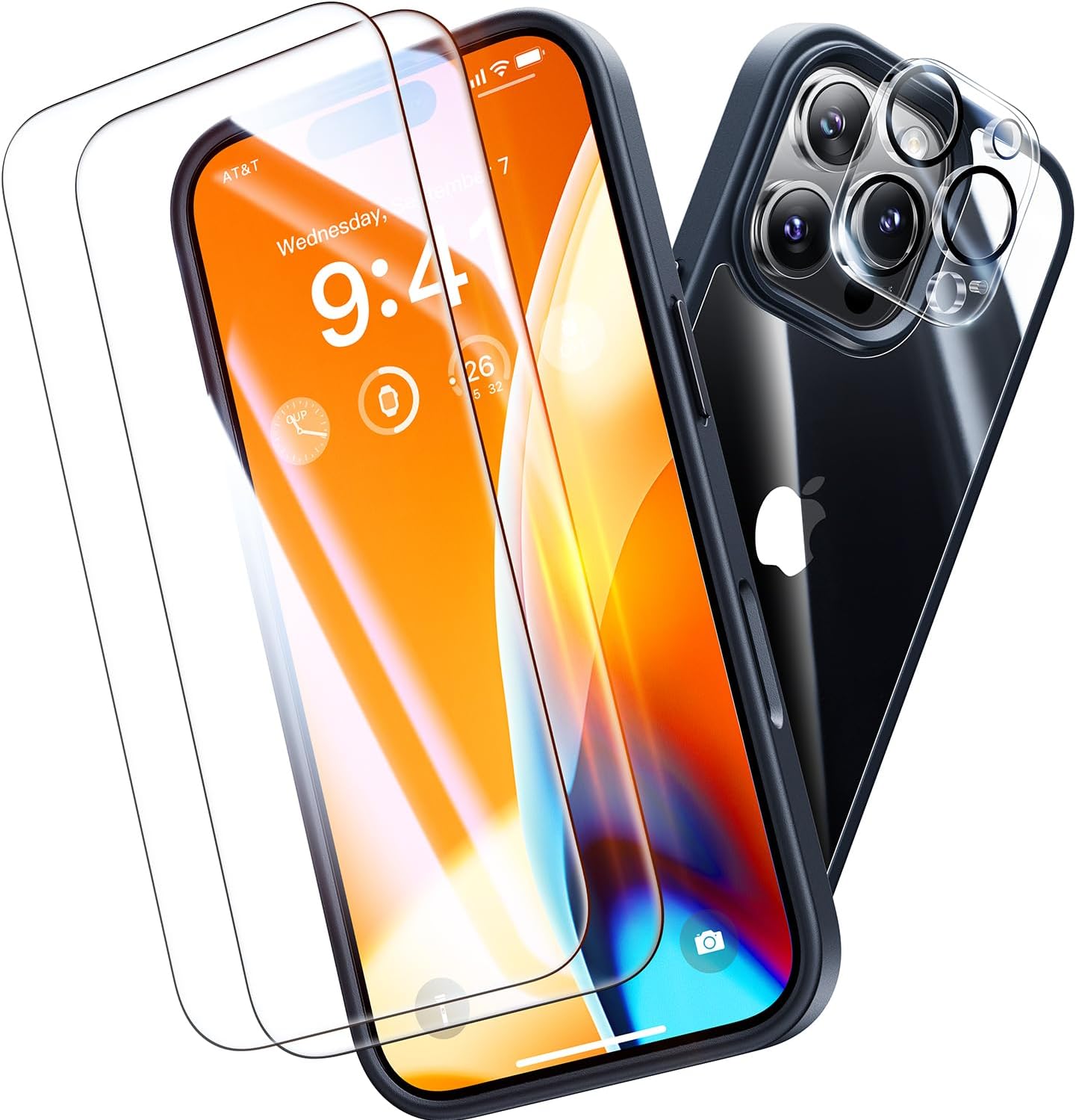 Not Yellowing for iPhone 16 Pro Case Clear, 360° Protection with 2X Screen Prote...