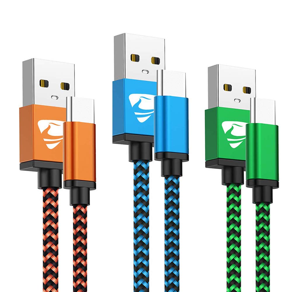Aioneus USB C Charger Cable 3A Fast Charging, 2M 3Pack Type C Cable Braided Long...