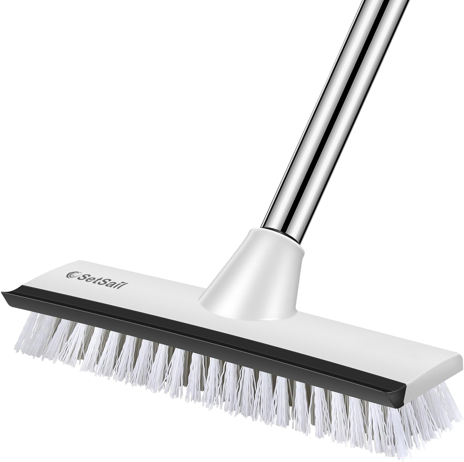 SetSail Floor Scrub Brush with 51-Inch Long Adjustable Handle 2 in 1 Scrape Brus...