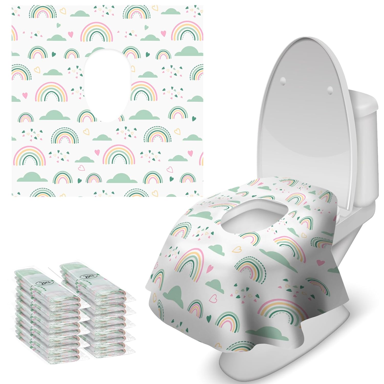 Blissful Diary 20 Pcs Toilet Seat Covers Disposable for Toddlers & Adults, Extra...