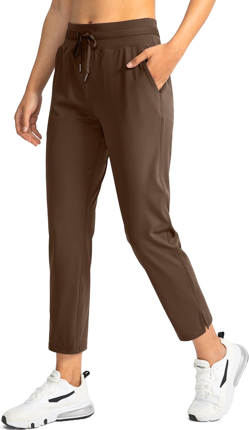 Soothfeel Women's Pants with 4 Pockets 7/8 Stretch High Waisted Sweatpants Trave...