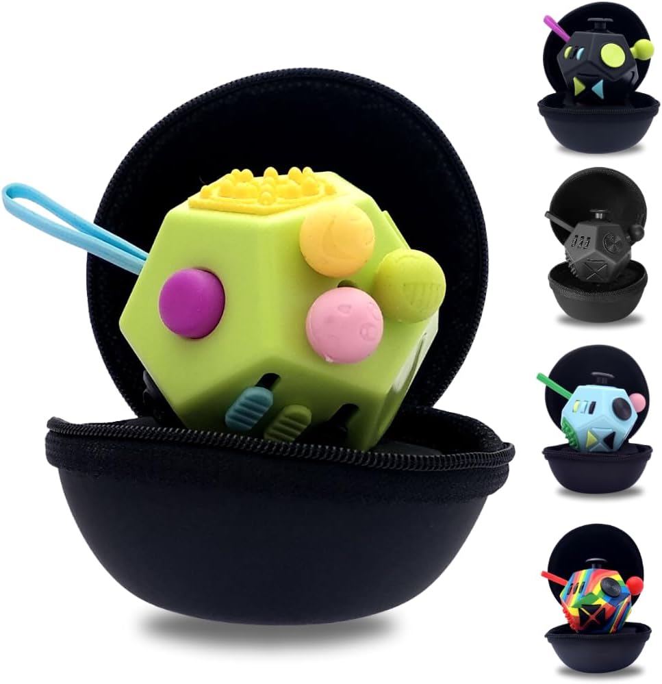 PILPOC theFube Fidget Cube with 12 Sides - Handy Anxiety Toys for Kids and Adult...