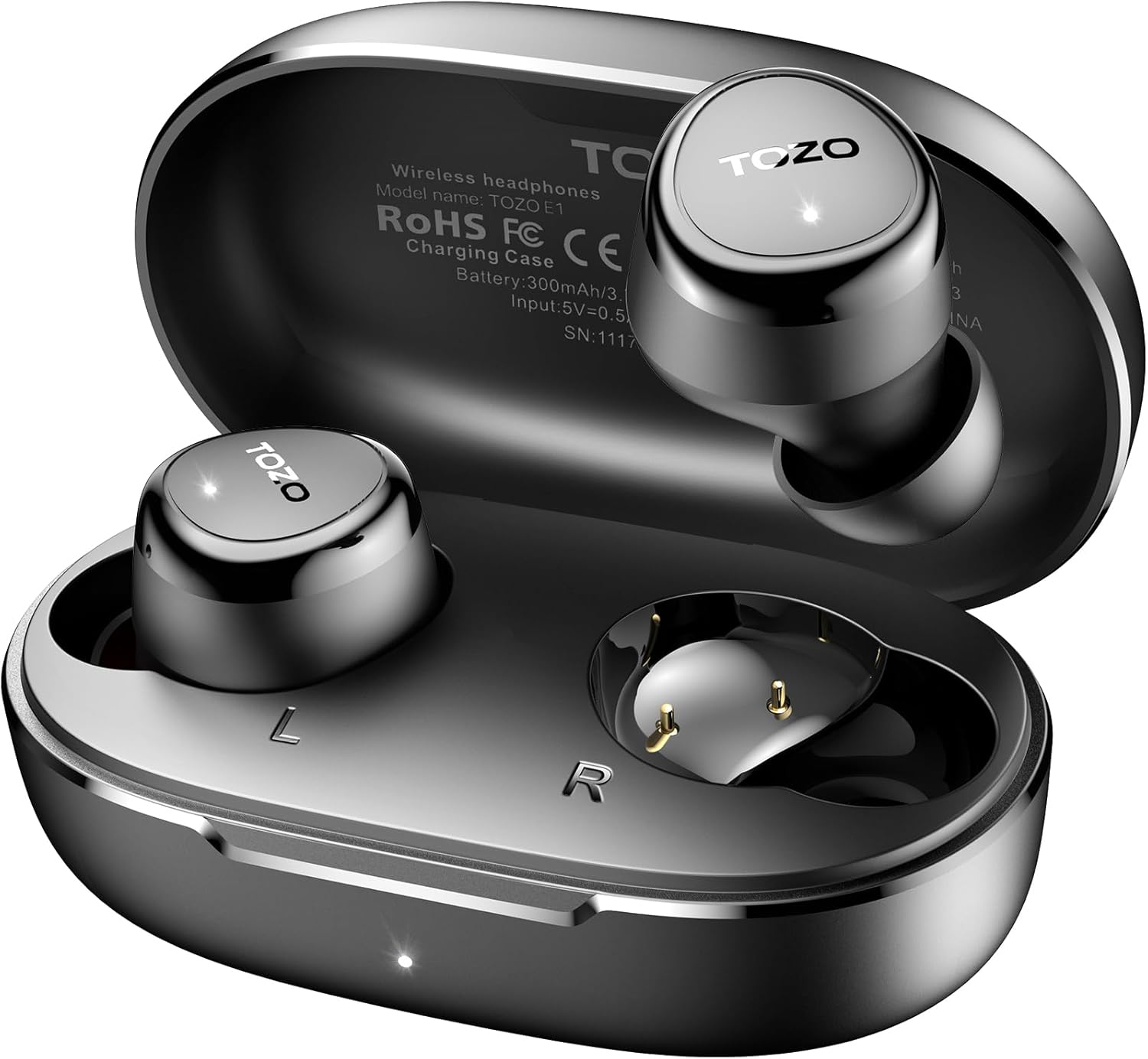 TOZO E1 Wireless Earbuds Build in Mic Clear Calls Ergonomic Light Weight Bluetoo...