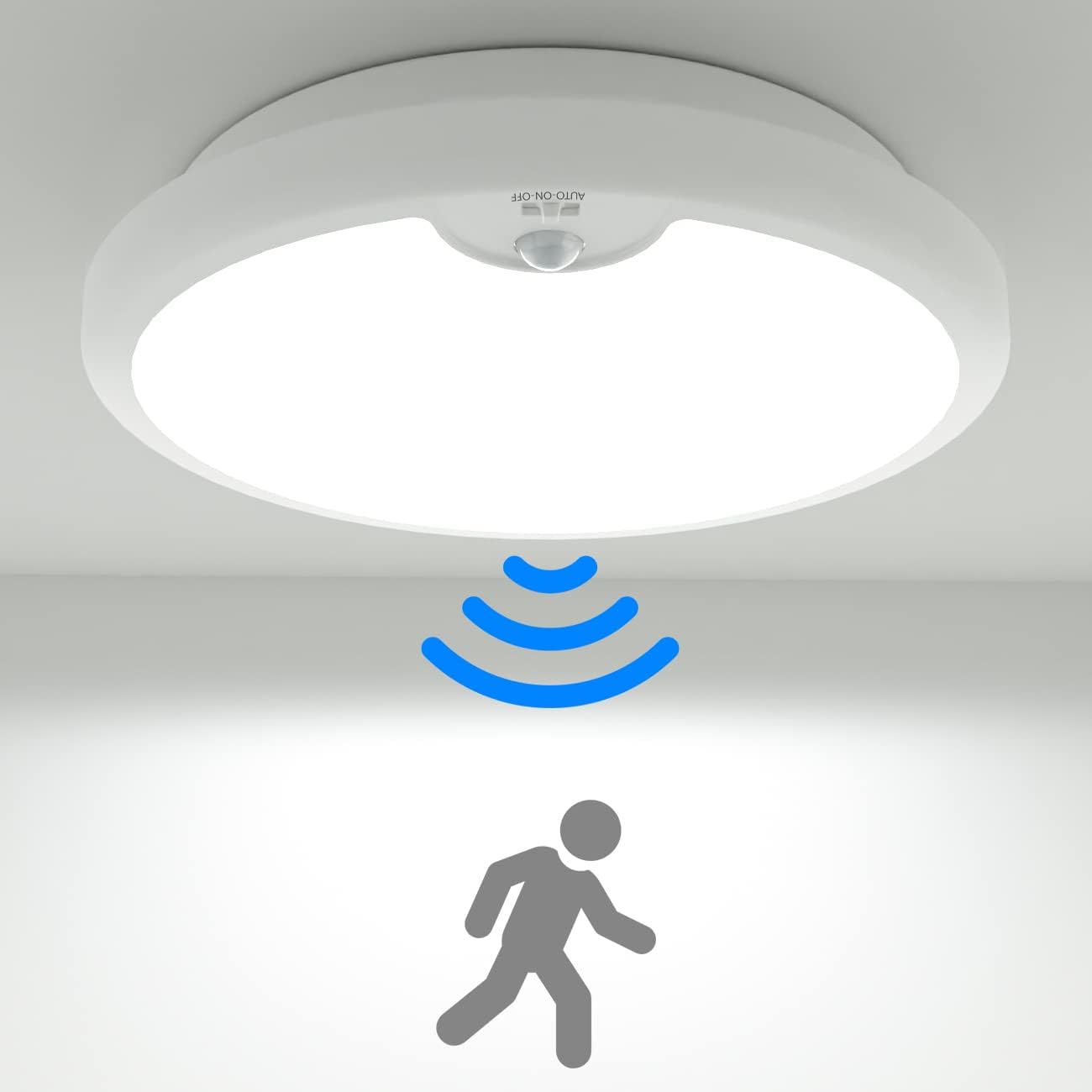 Peasur Motion Sensor LED Ceiling Light Battery Operated, 6000K 300LM Battery Lig...