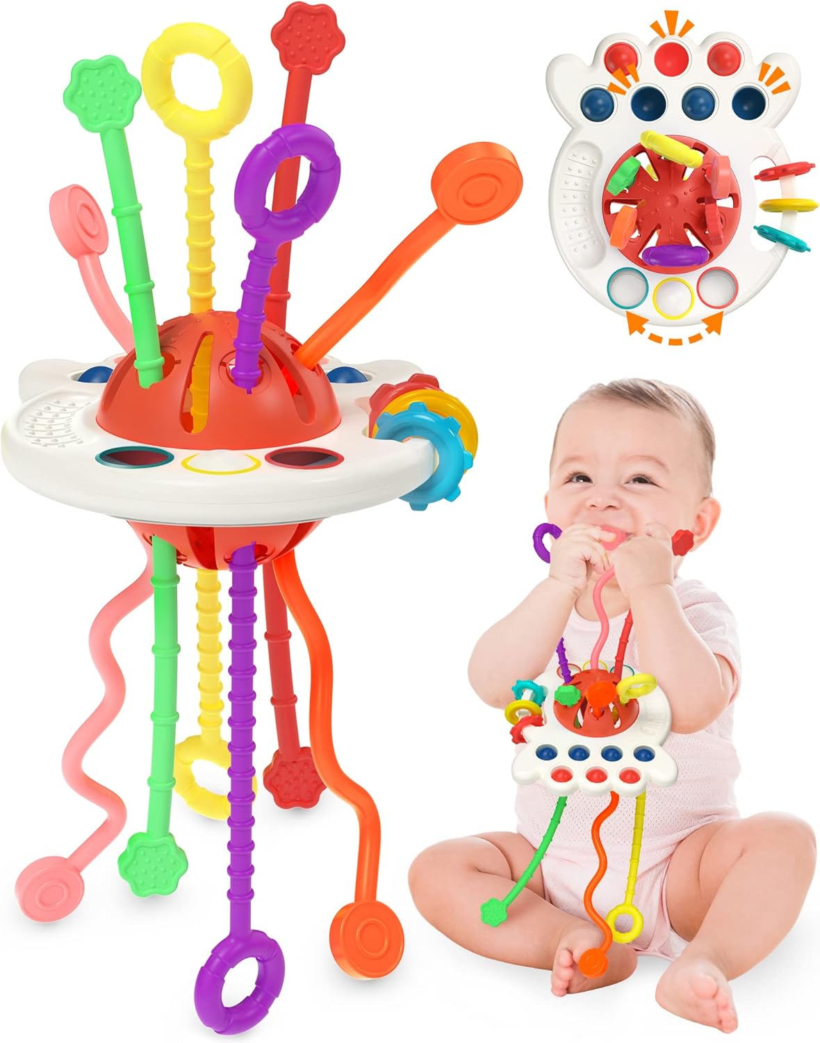 Yetonamr Baby Sensory Montessori Toys for 6-12-18 Months, Silicone Teething Toys...