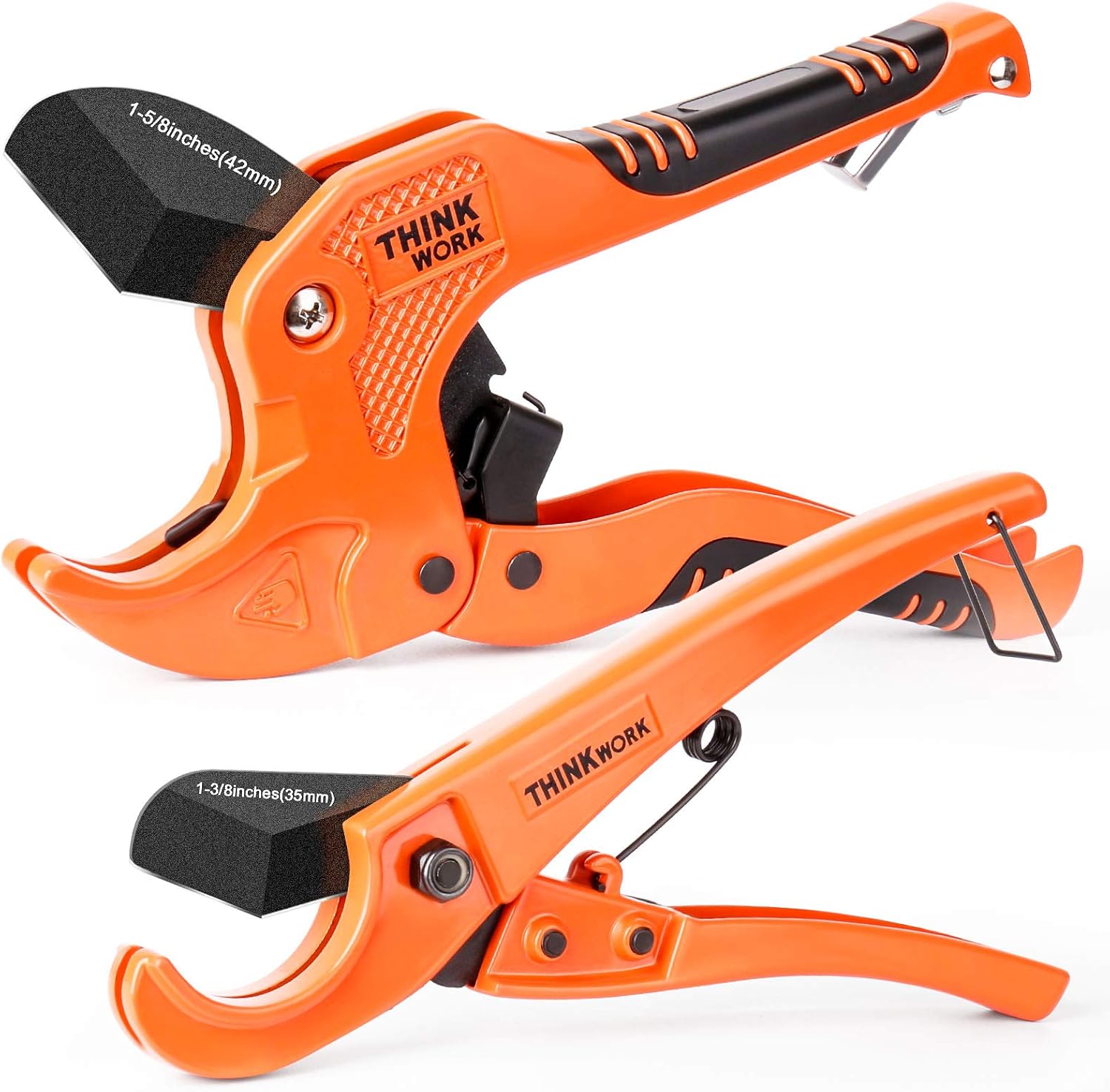 THINKWORK Ratchet-type Pipe(1-5/8" OD) and PEX Straight Cut Pipe Cutters(1-3/8"...