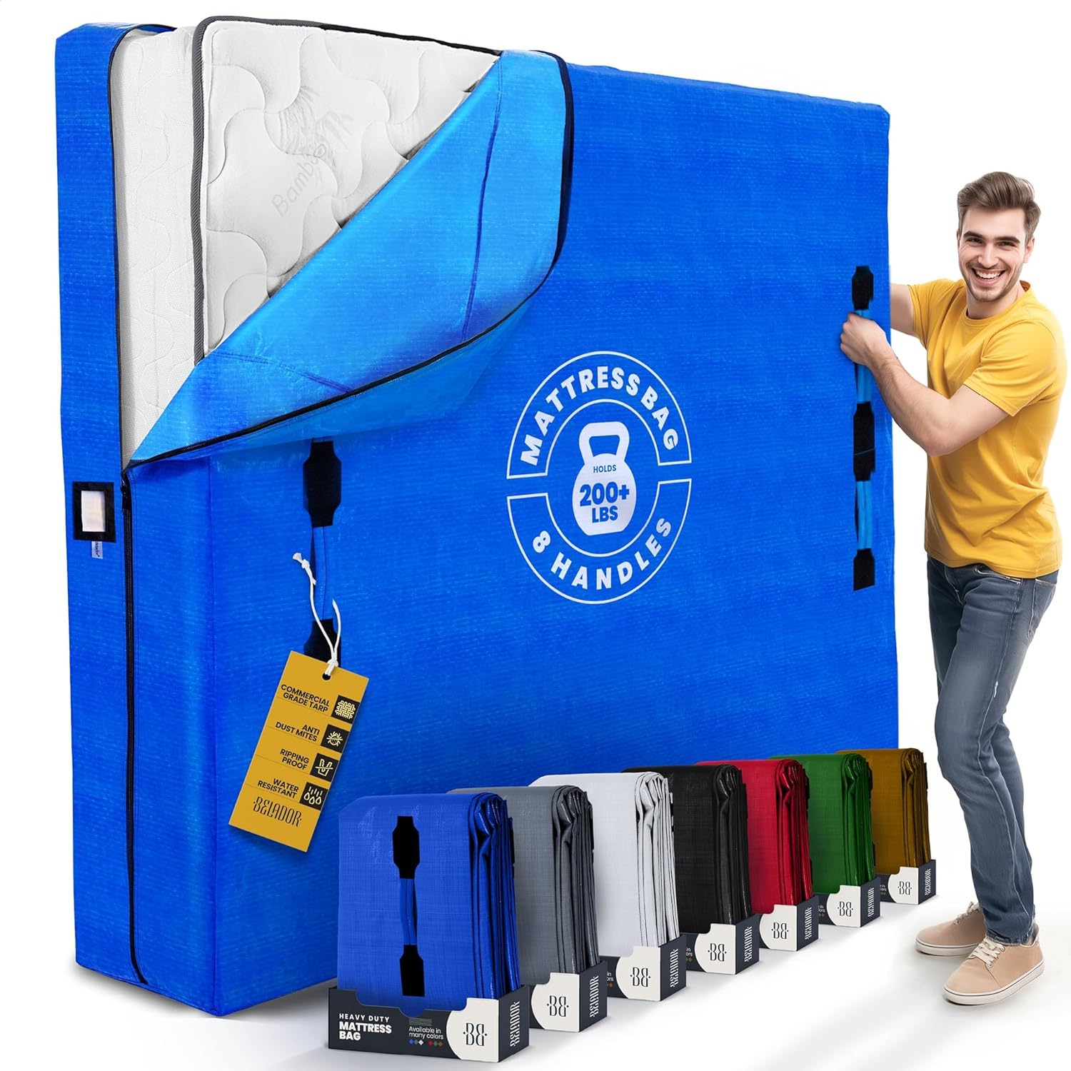 Mattress Bags For Moving With 8 Handles - Queen -...