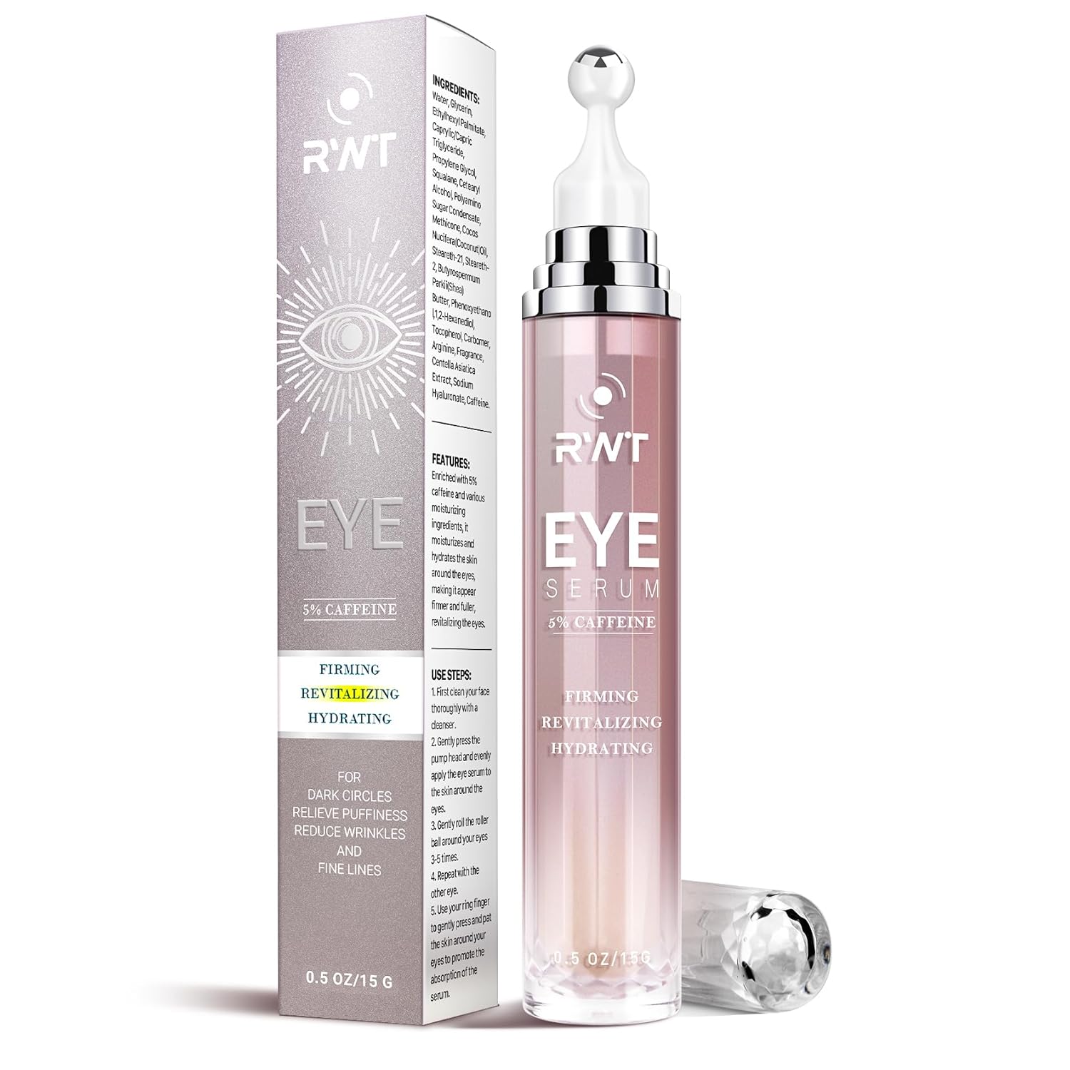 5% Caffeine Eye Cream & Under Eye Serum for Dark Circles and Puffiness Eye Care...