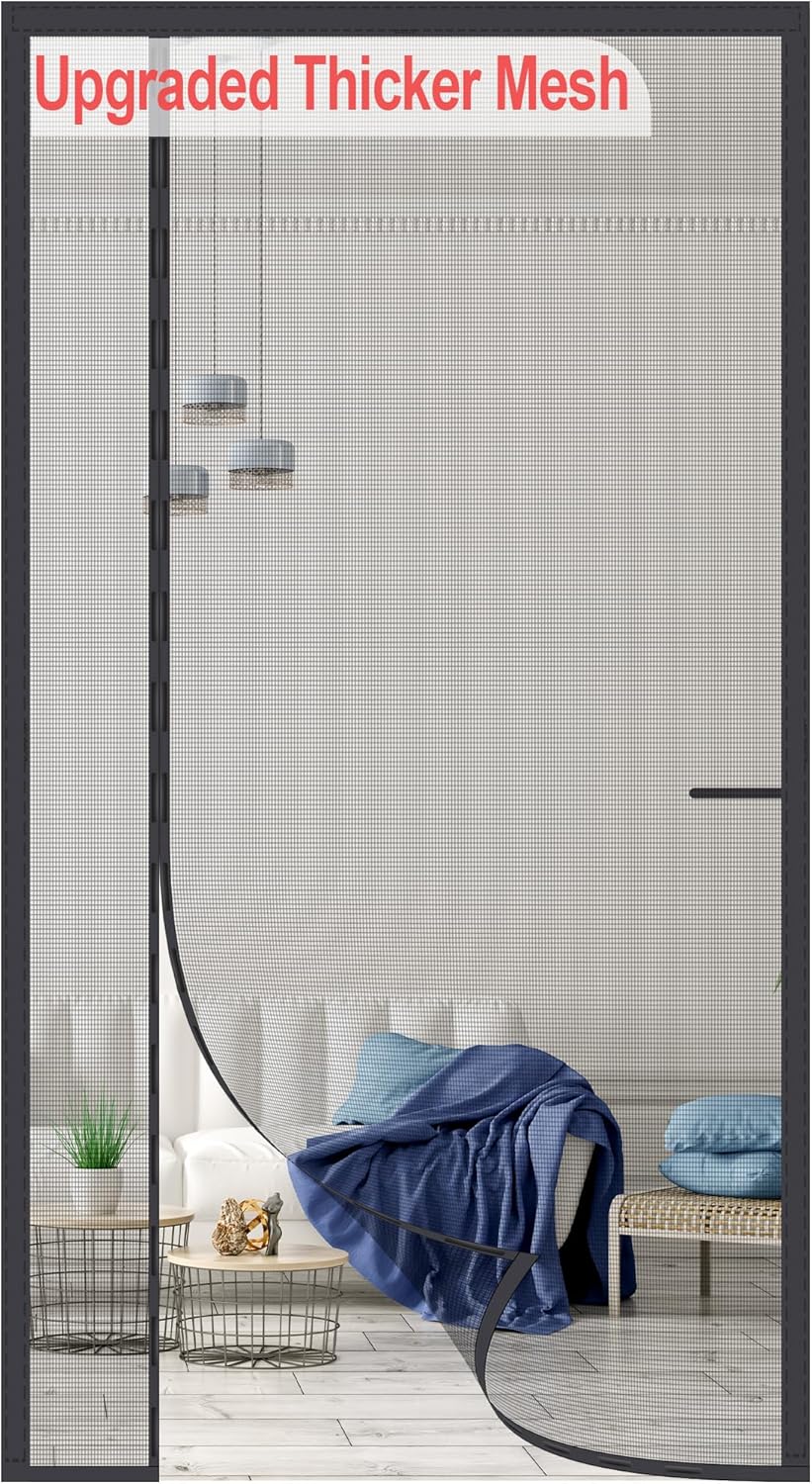 Upgraded Magnetic Screen Door Thicker 255g/㎡ Reinforced Mesh,Reversible Left Ri...