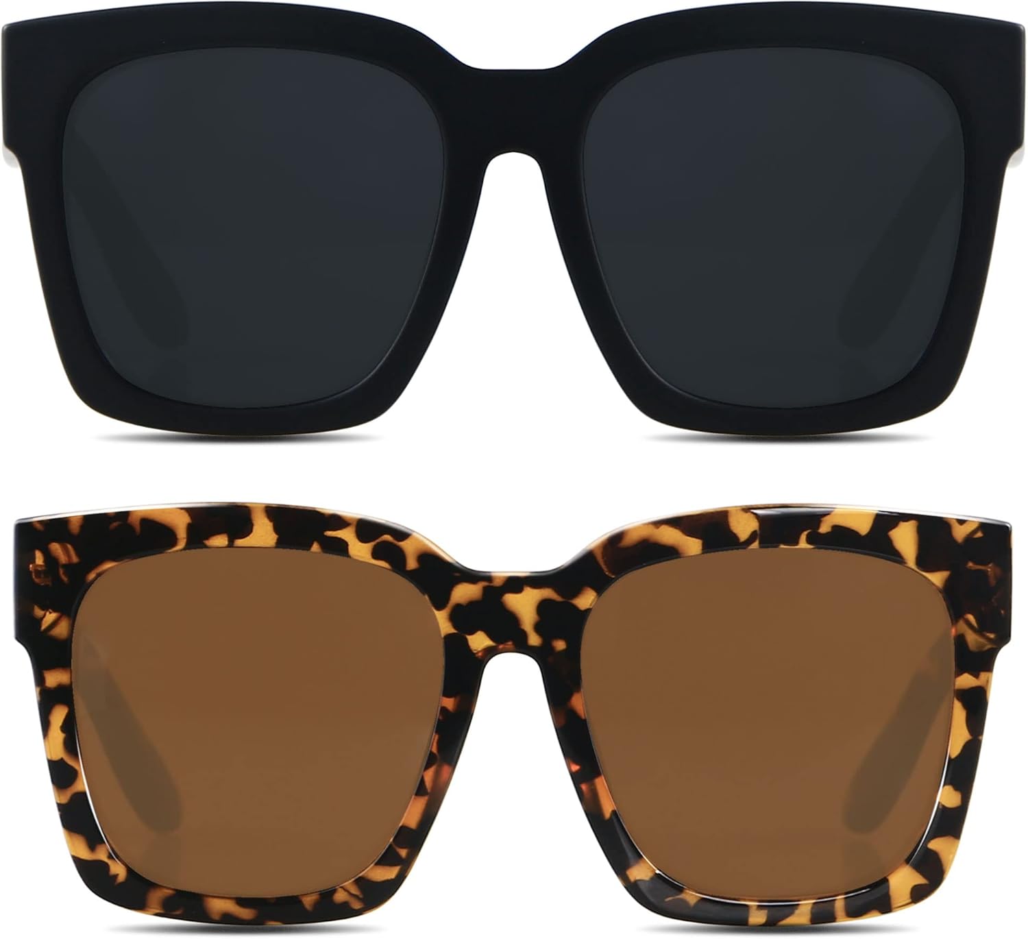 ANDWOOD Oversized Sunglasses for Women Big Large Square Wide Frame Shades Retro...