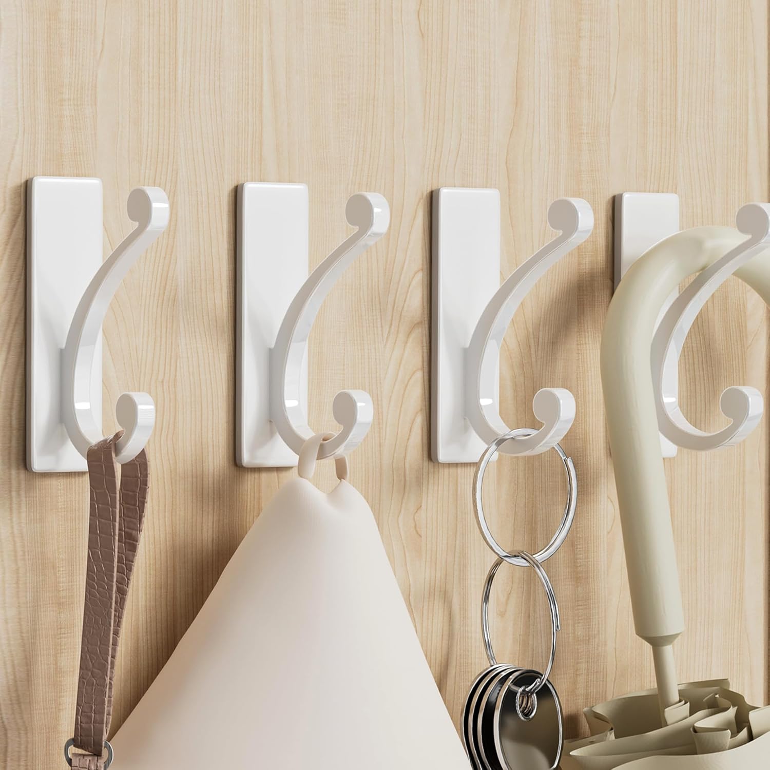 jockcaras Adhesive Coat Hooks for Door: 5KG Sturdy Wall Hook for Hanging Towel,...