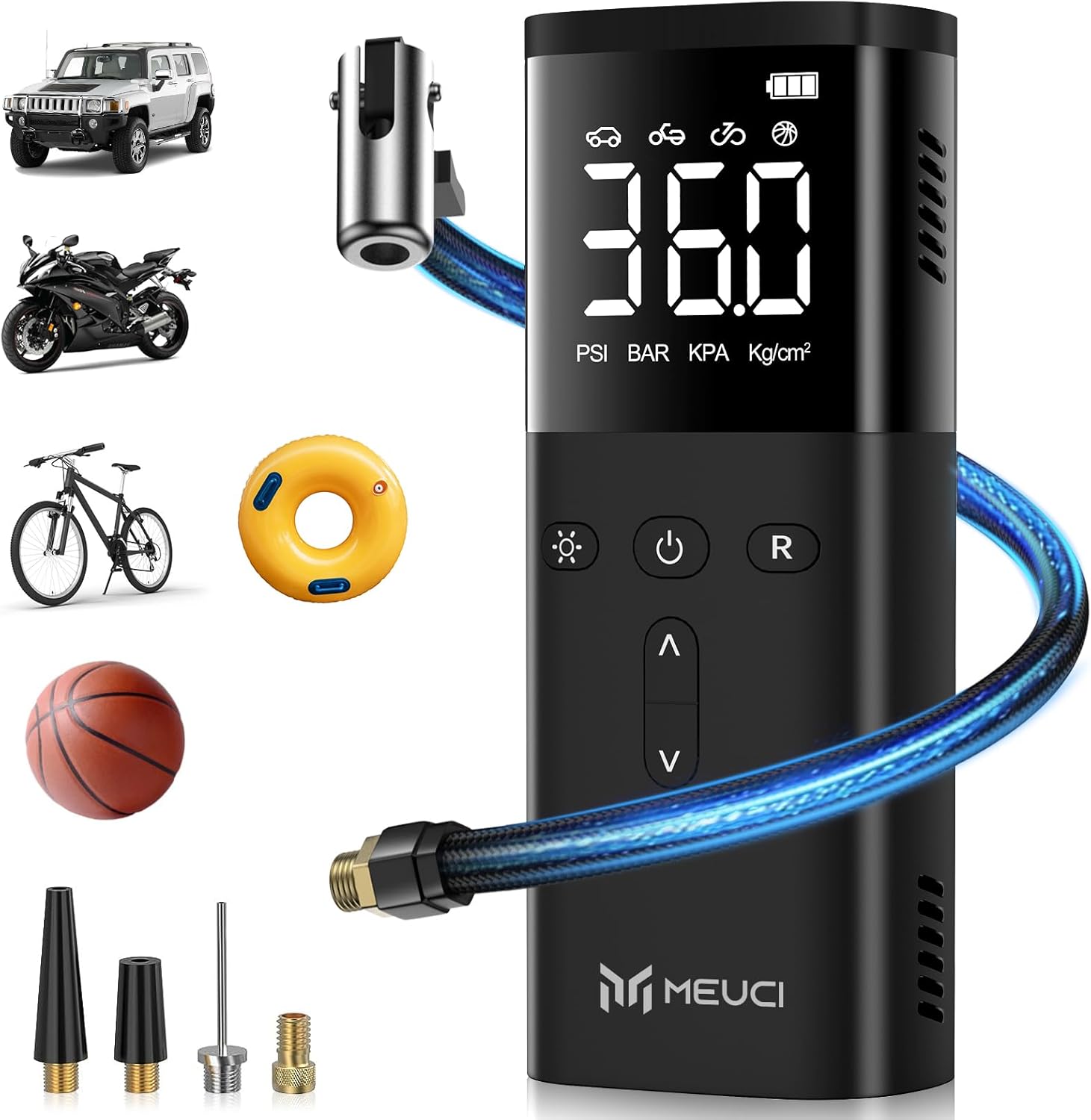 Tire Inflator Portable Air Compressor, 10000mAh Cordless Air Pump for Car Tires,...