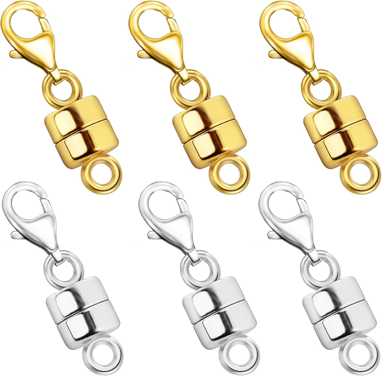 Magnetic Necklace Clasp with Lobster Clasp 18K Gold and Silver Magnetic Jewelry...