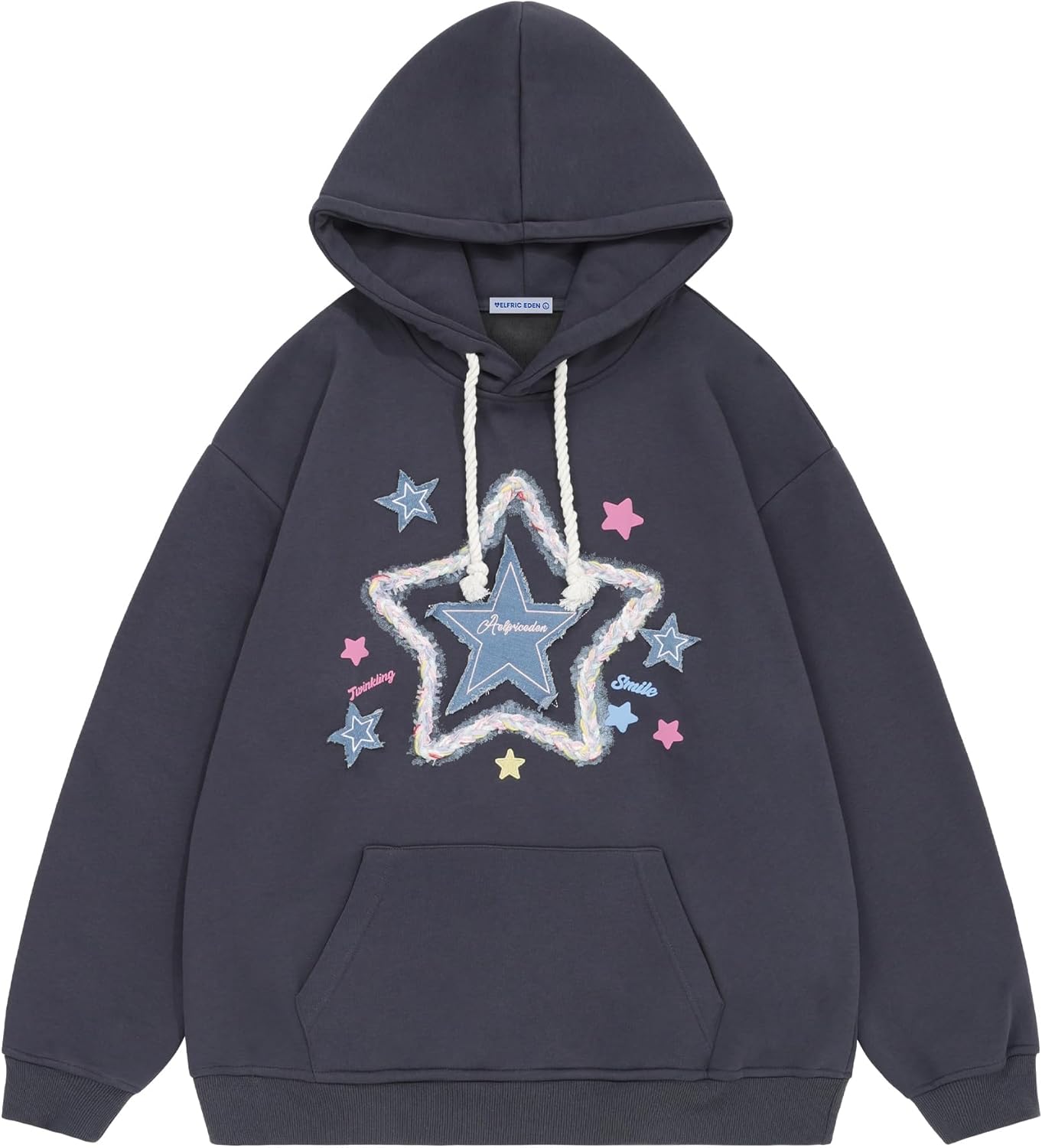 Aelfric Eden Womens Oversized Hoodies Star Graphic Fleece Hooded Streetwear Unis...