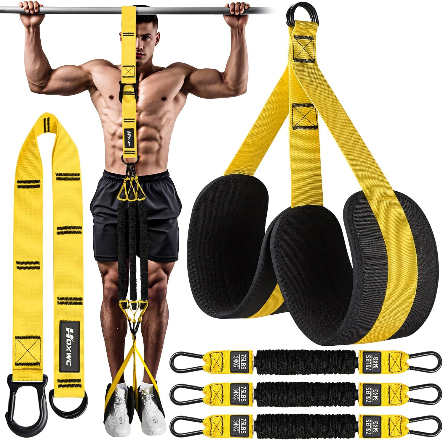 Adjustable Heavy Duty Resistance Bands for Pull Up Assistance - 3 Bands, Comfort...