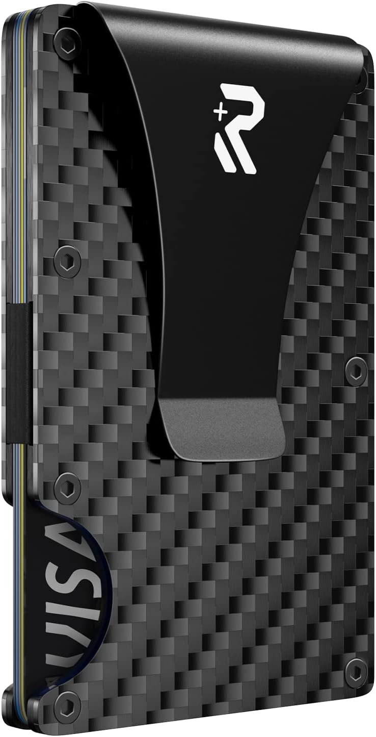 RealPlus Carbon Fiber Wallet, RFID Blocking Card Holder for Men, Minimalist Mone...