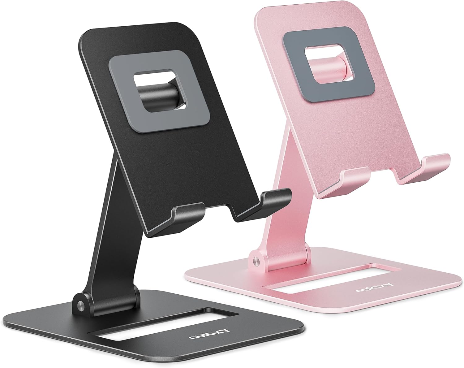 Nulaxy 2 Pack Dual Folding Cell Phone Stand, Fully Adjustable Phone Holder for D...