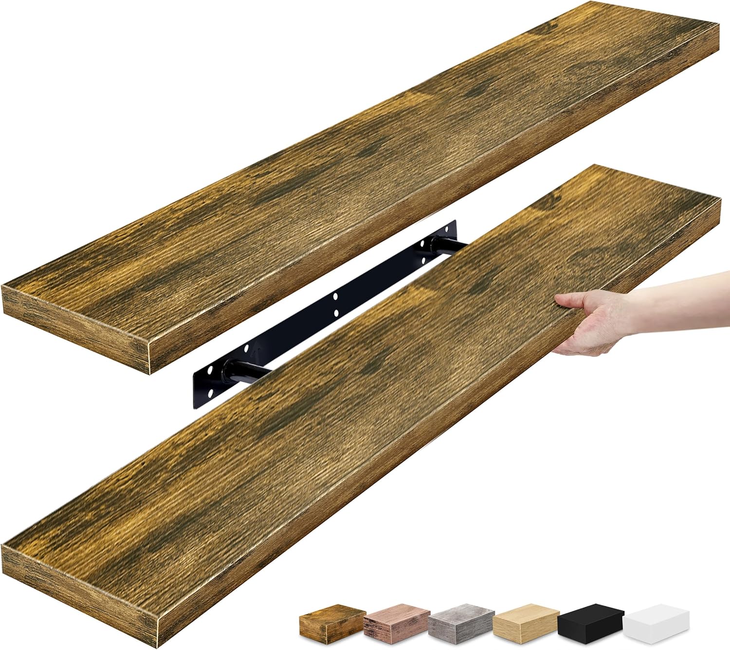 Sorbus Floating Shelves for Wall - 2 Long Floating Shelves for Bedroom, Kitchen,...