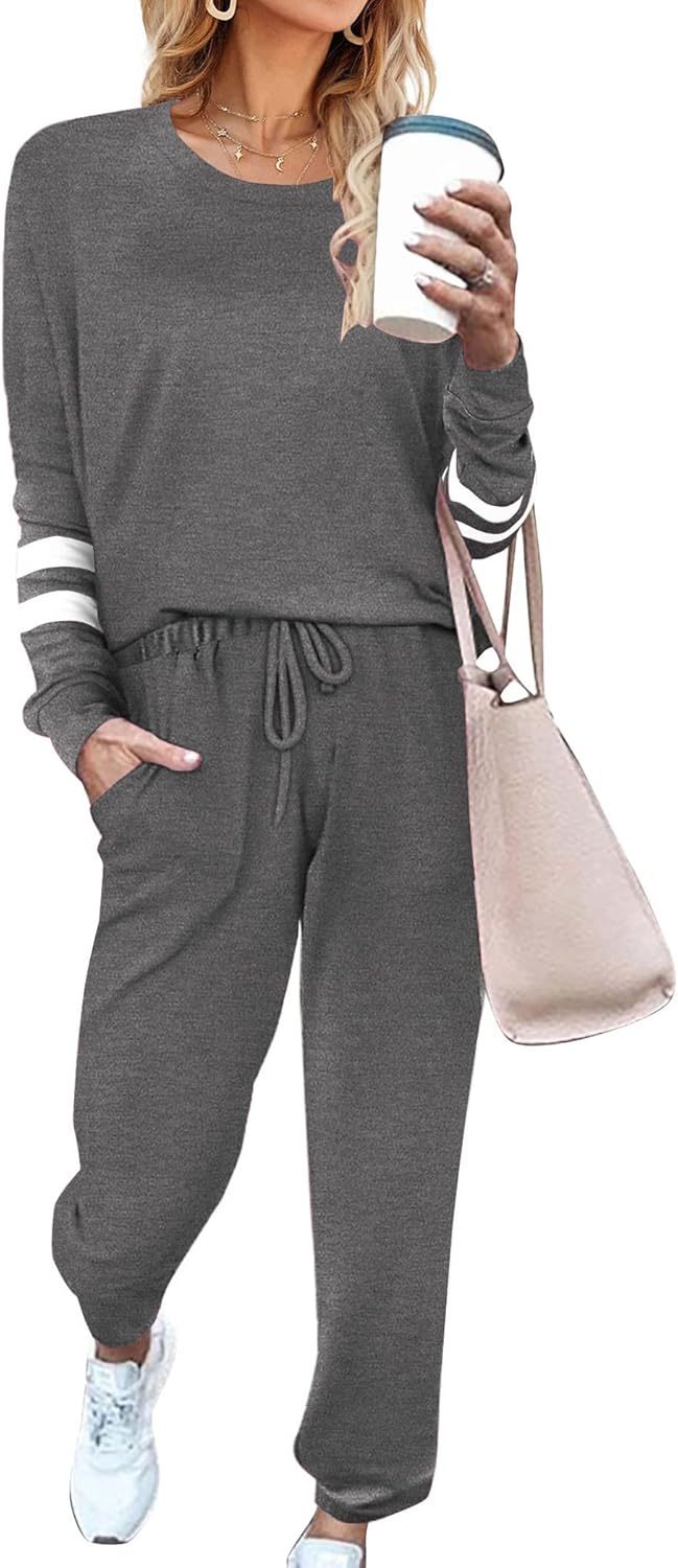 Ekouaer Sweatsuits Womens Loungewear Set Tracksuit Long Sleeve Pajamas Set with...