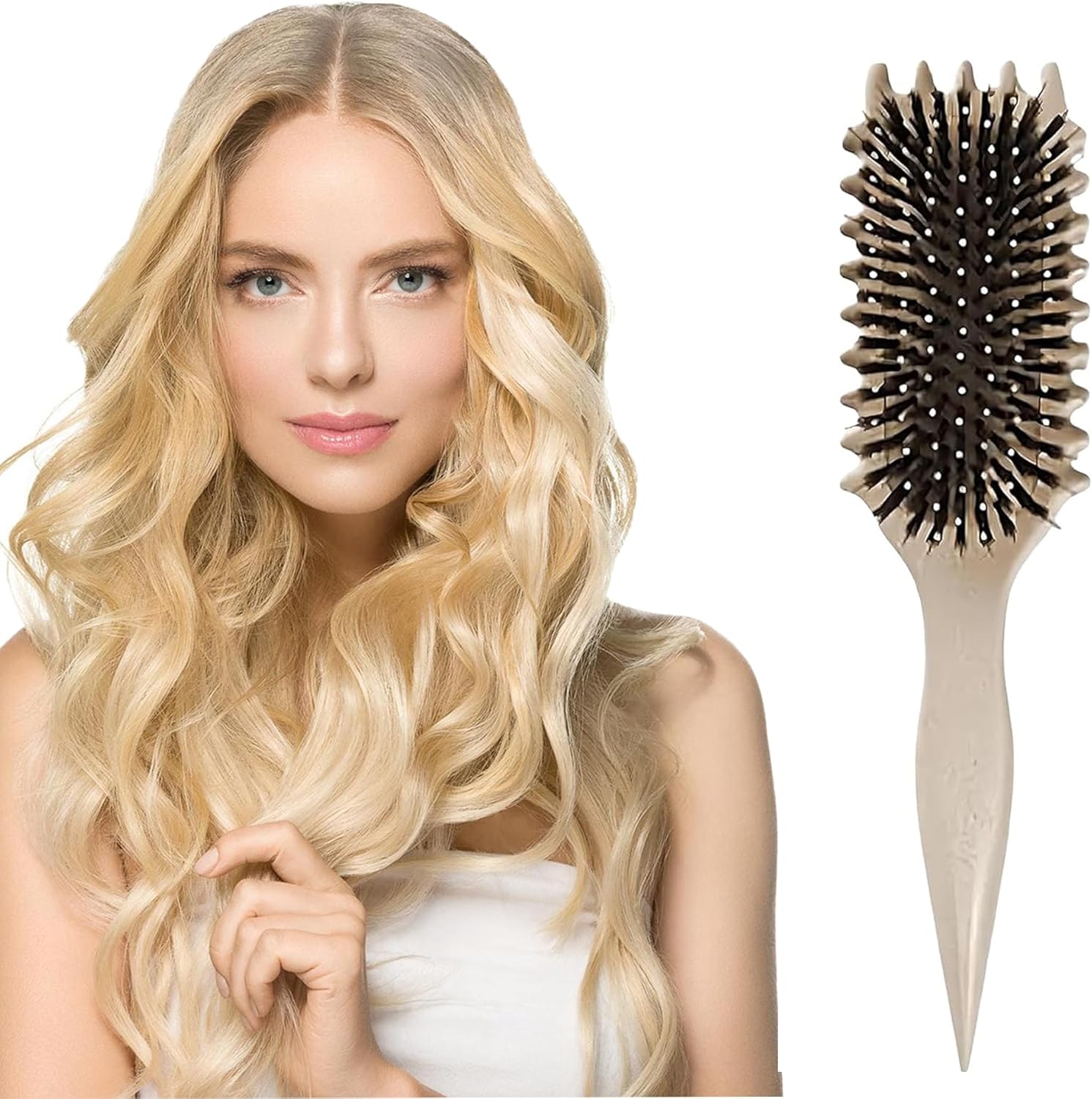 Curl Defining Brush, Curly Hair Brush, Boar Bristle Hair Brush Styling Brush for...