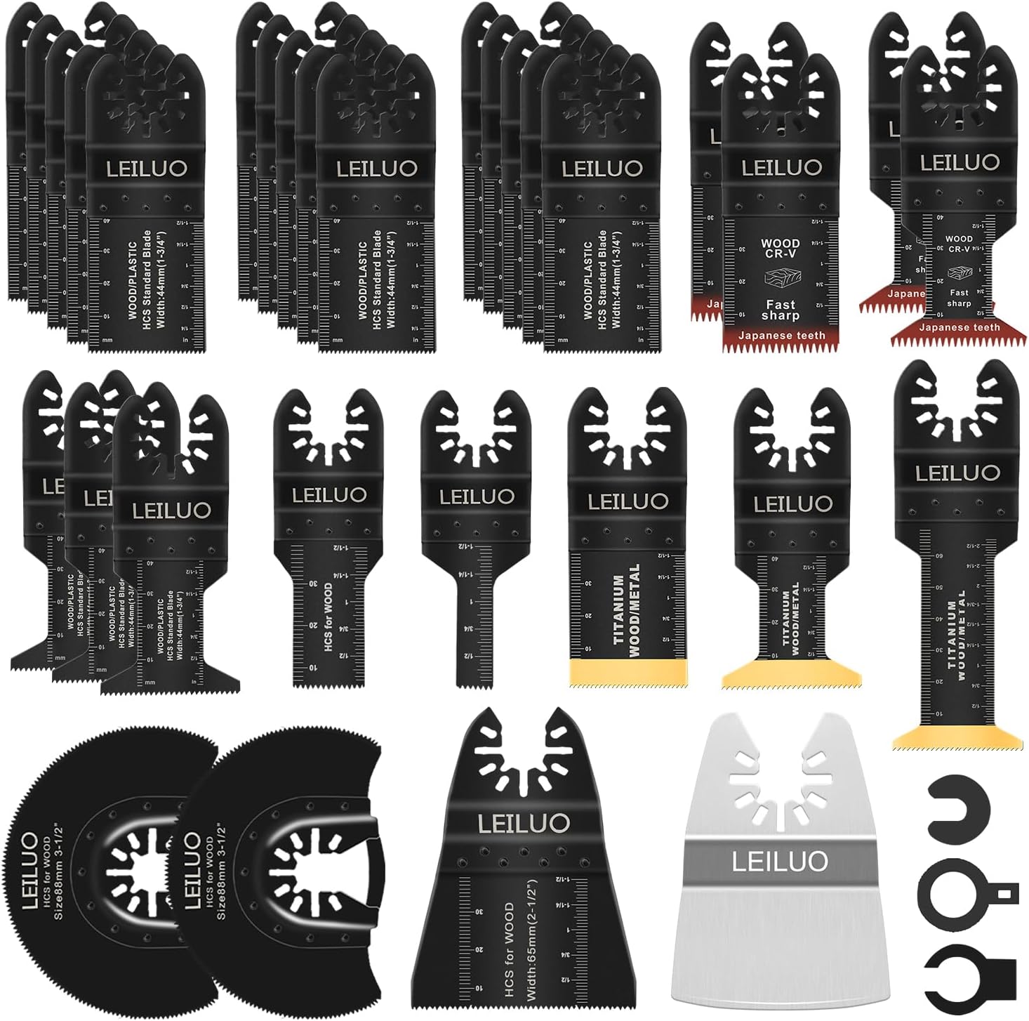 LEILUO 34 Pcs Oscillating Multi Tool Accessories for Wood Nails Drywall Universa...