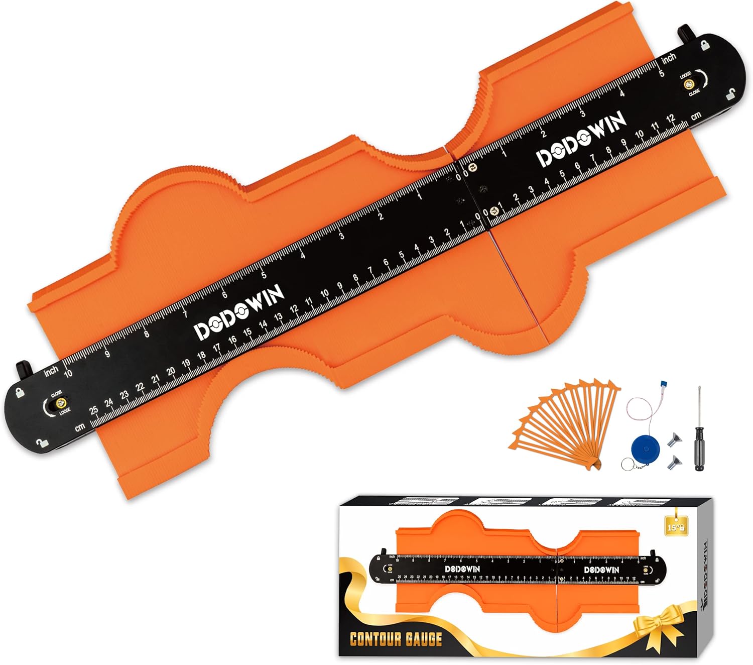 DODOWIN Connectable Contour Gauge Profile Tools 3 Size, Laminate Floor Shape Mea...