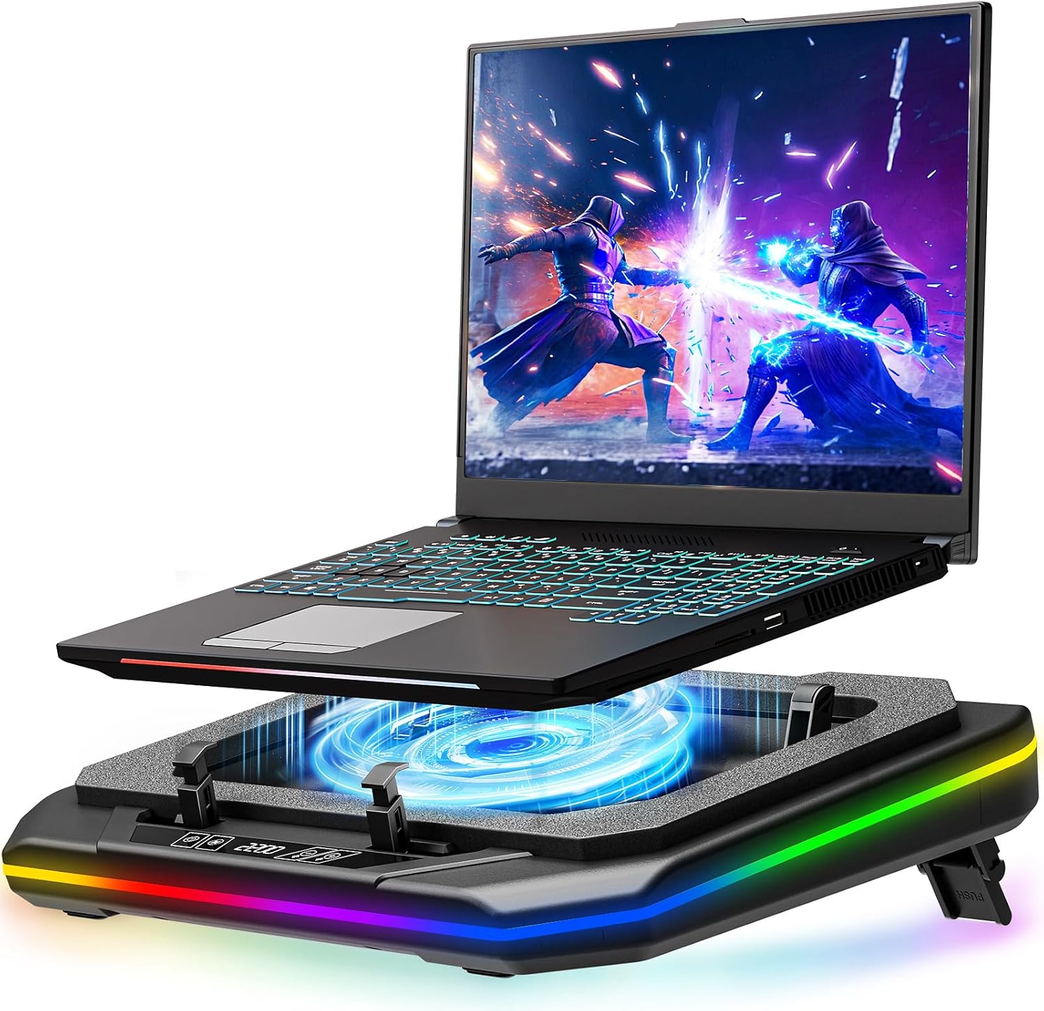 MOUNTUP RGB Laptop Cooling Pad for 13-19 Inch, Max 3500RPM Gaming Laptop Cooler,...