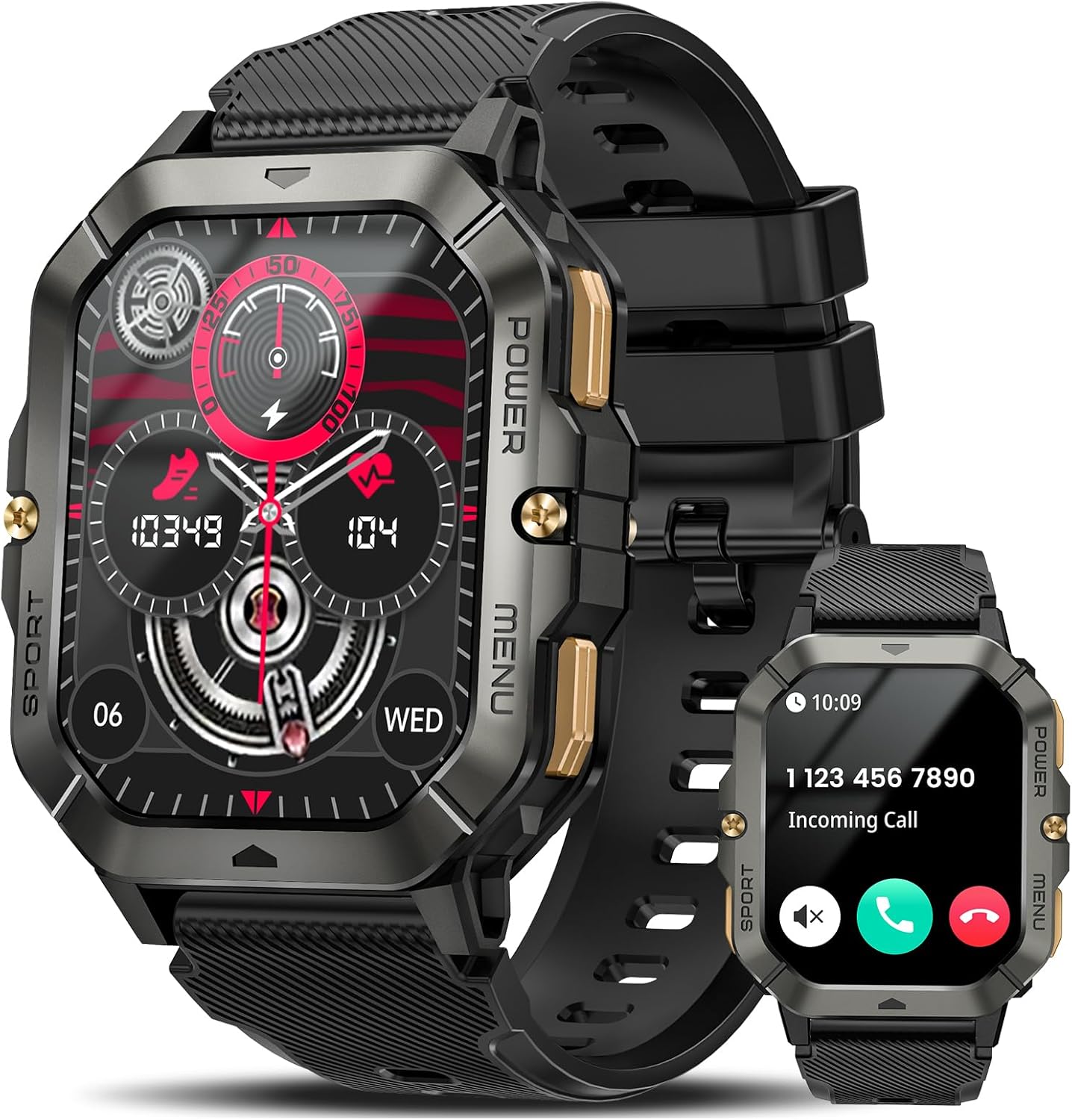 Military Smart Watches for Men (Answer/Make Calls), 2.02'' Fitness Smart Watch f...