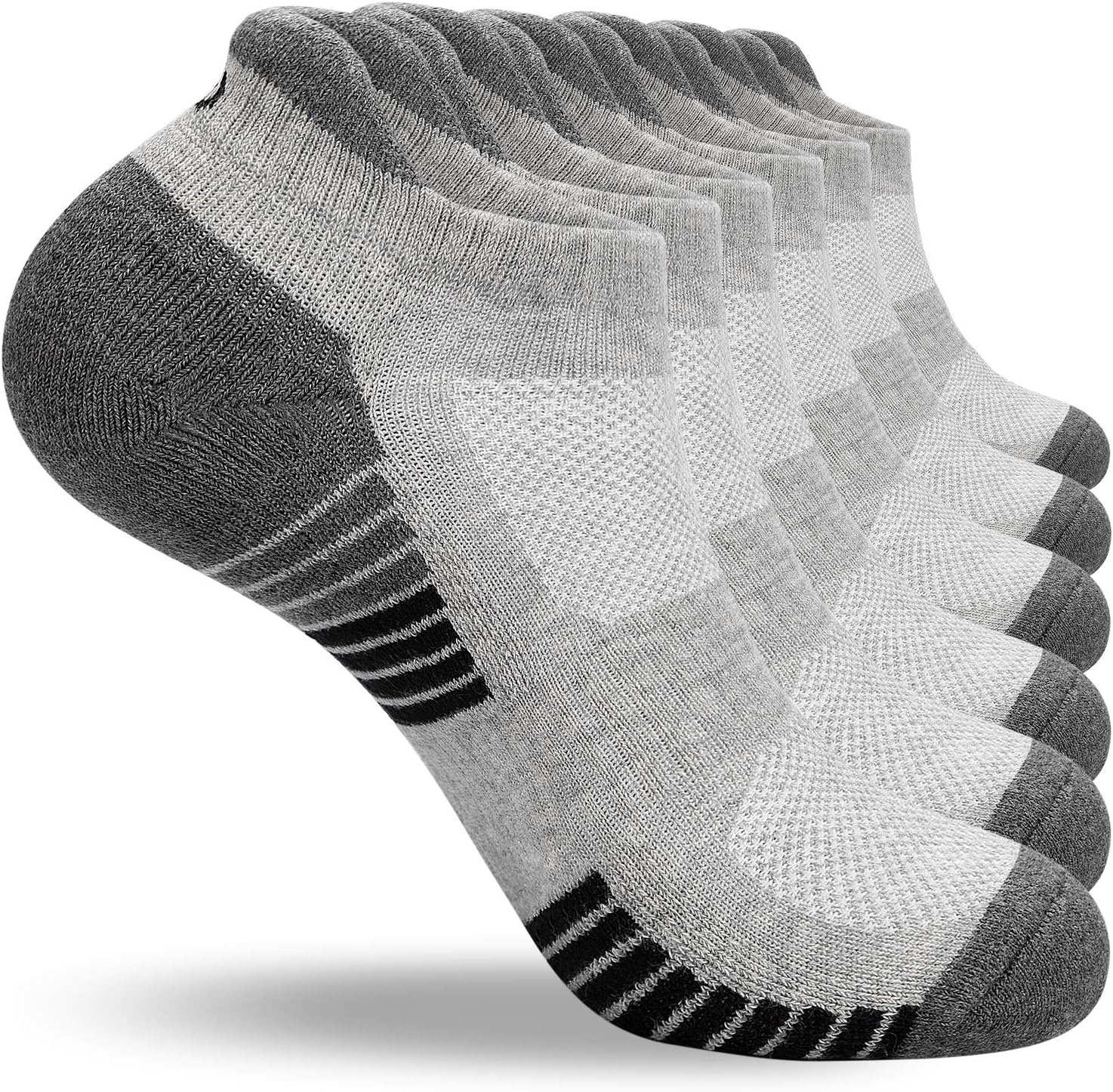 coskefy Running Socks Thick Cushion Ankle Trainer Socks for Men Women Cotton Spo...