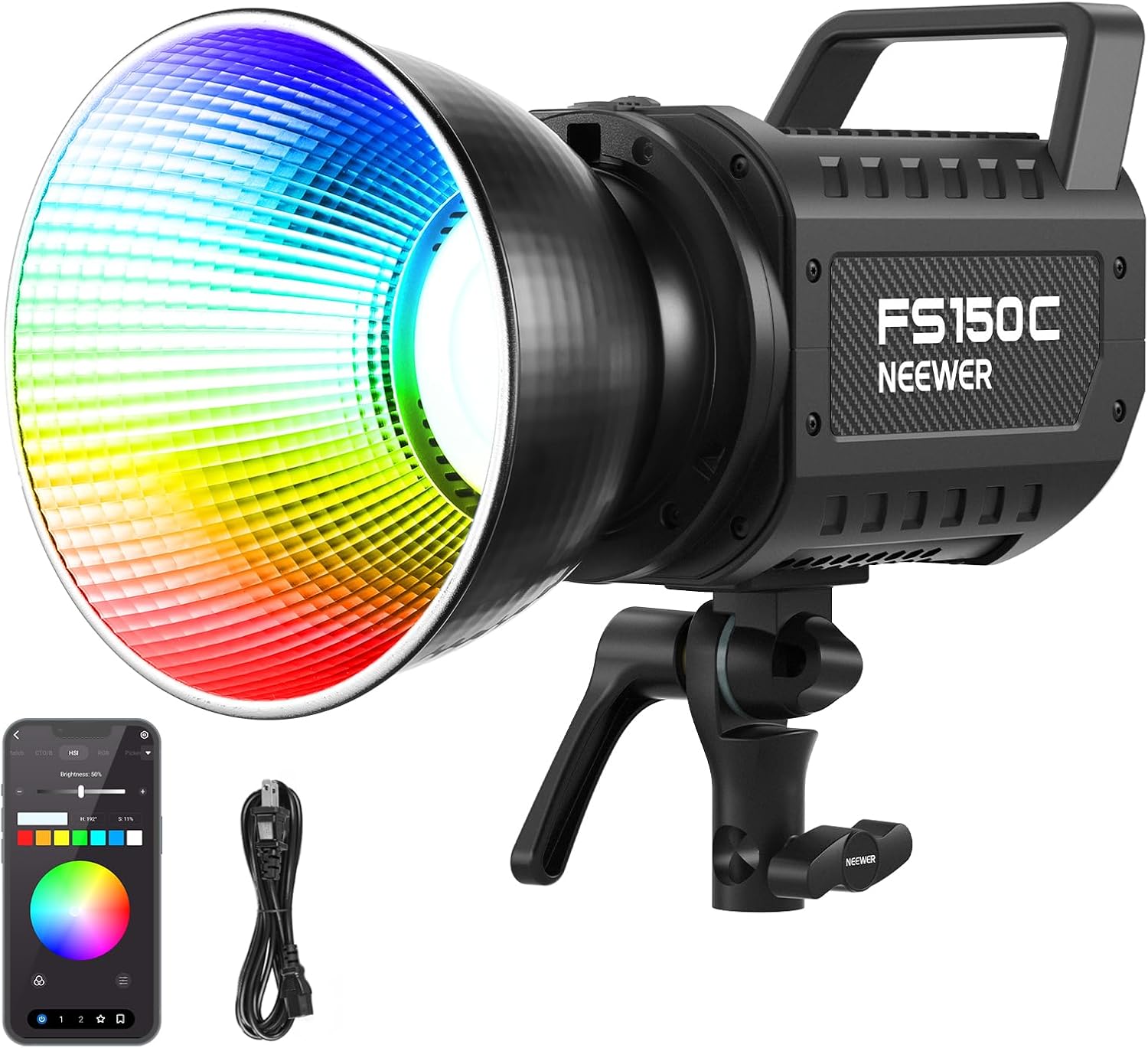 NEEWER 130W RGB LED Video Light APP/2.4G Control 17 Effects, 2500-7500K 19800lux...