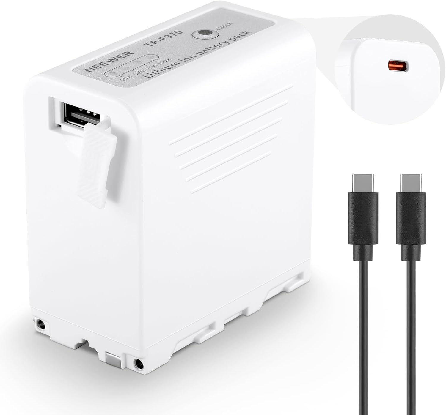 NEEWER 10500mAh NP-F970 Replacement Battery, 4.8Hrs Full Charge Time, 20W PD Fas...
