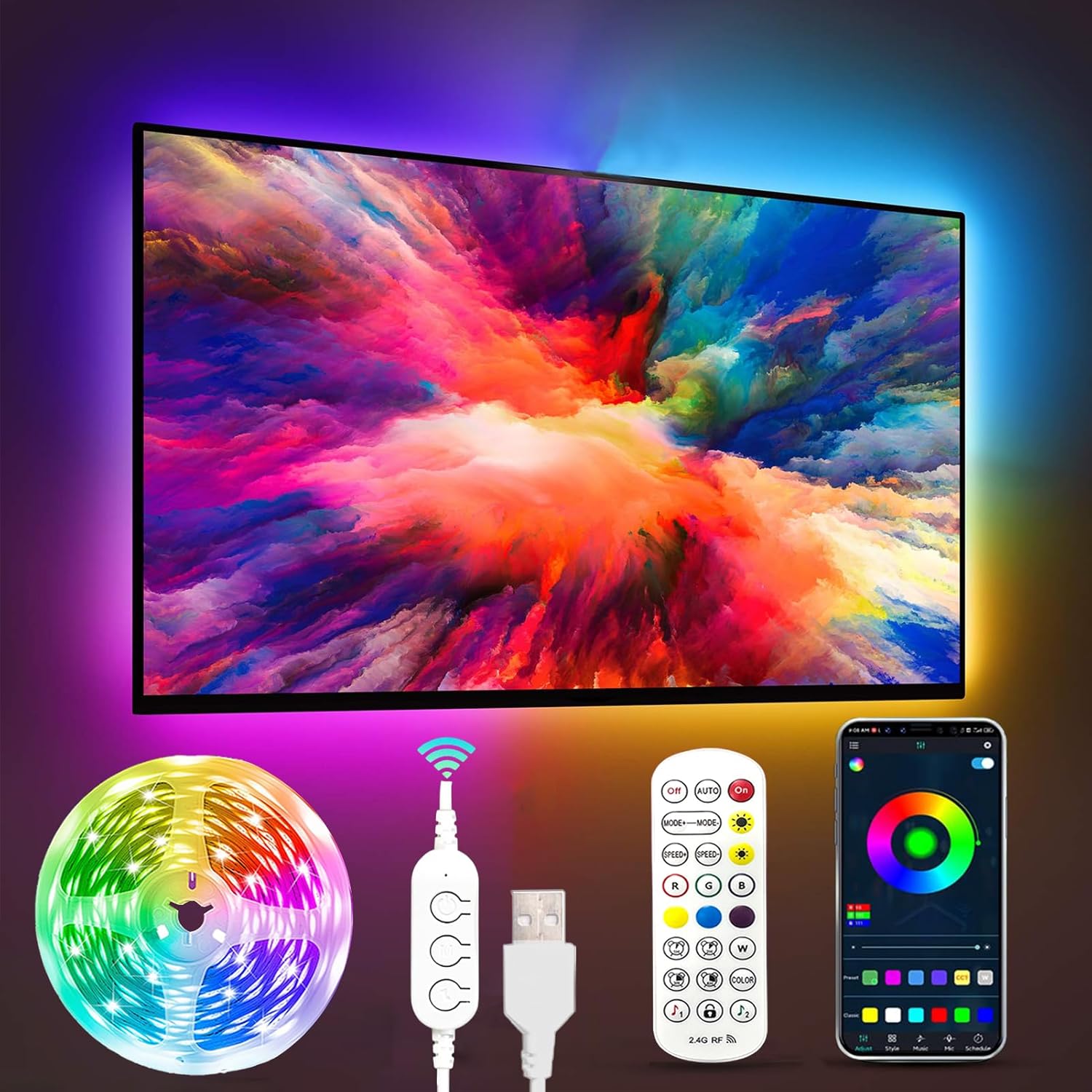 FUPT TV Led Strip Lights,5M RGB Led Lights for TV Led Backlight with App Control...