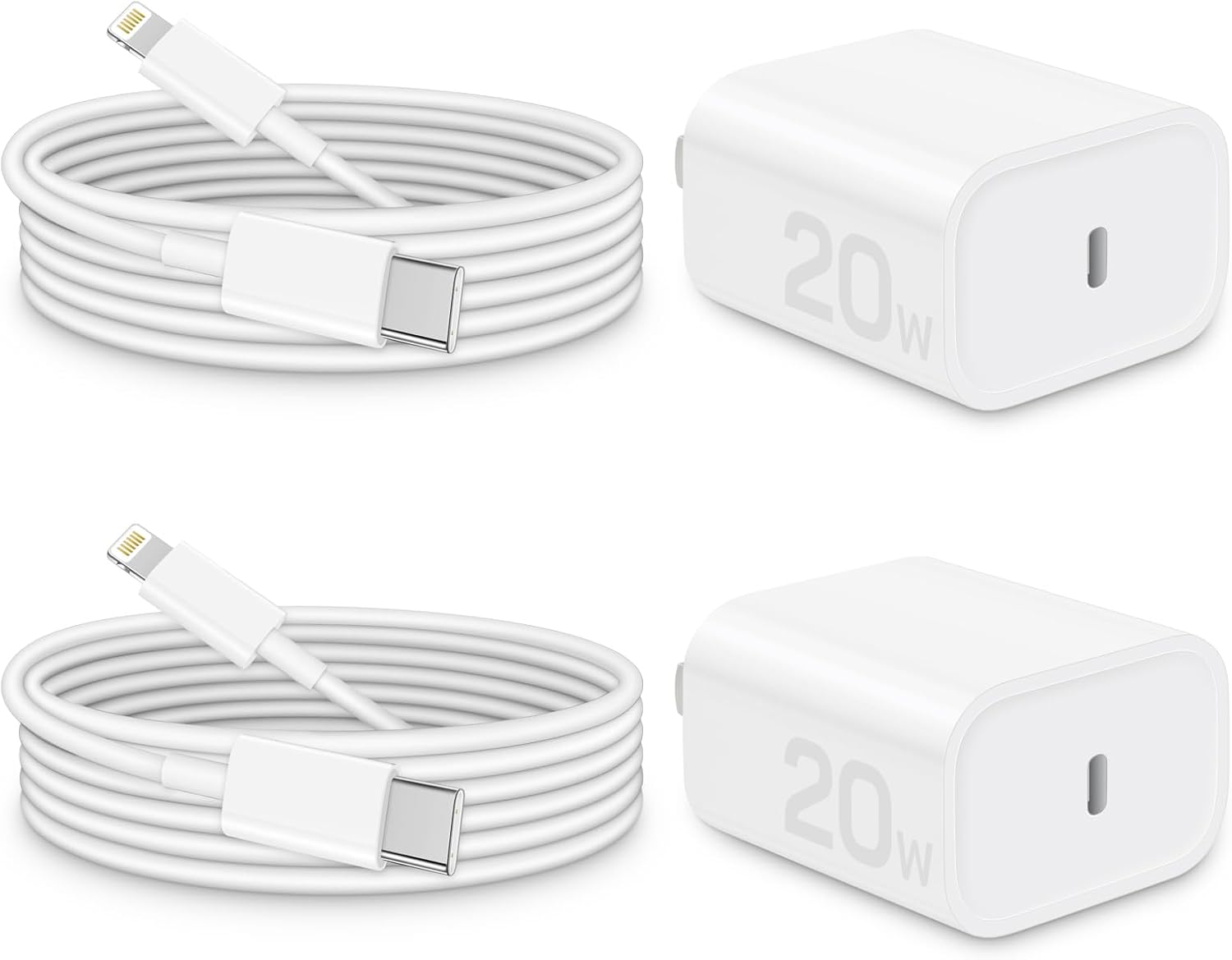 i Phone Charger Fast Charging, MFi Certified, 20W USB C Block with 6Ft Light nin...