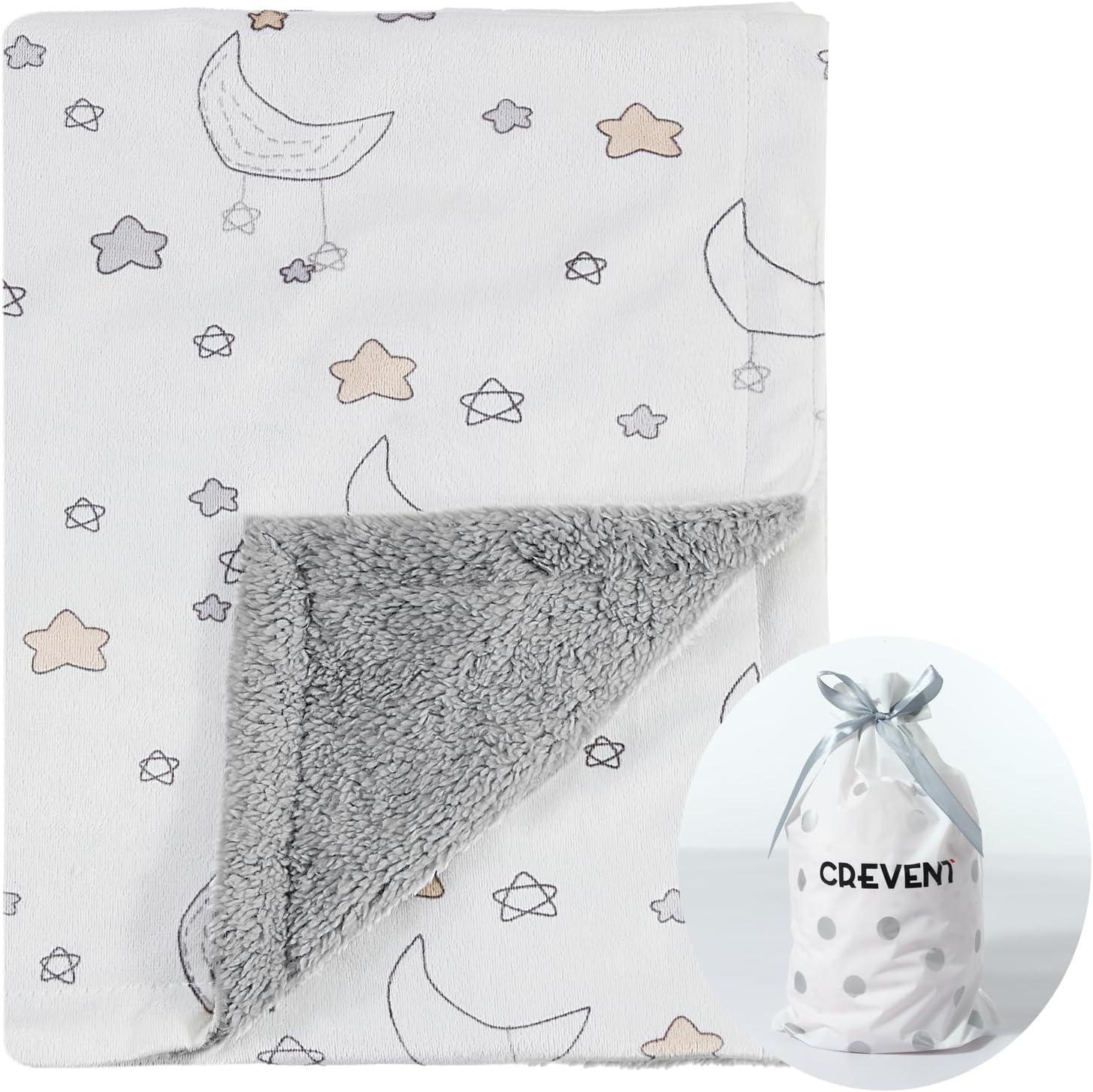 CREVENT 75cmX100cm Cute Cozy Fluffy Warm Baby Blanket for Girls Boys Infants Tod...