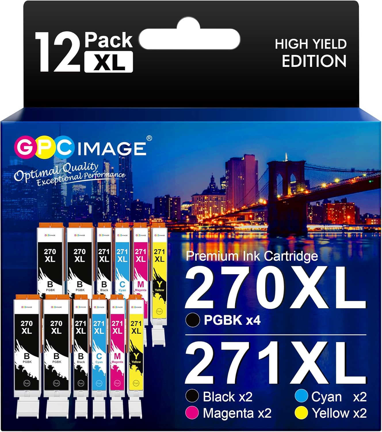 GPC Image Ink Cartridge Compatible for Canon PGI-270 CLI-271 Ink Cartridges to u...
