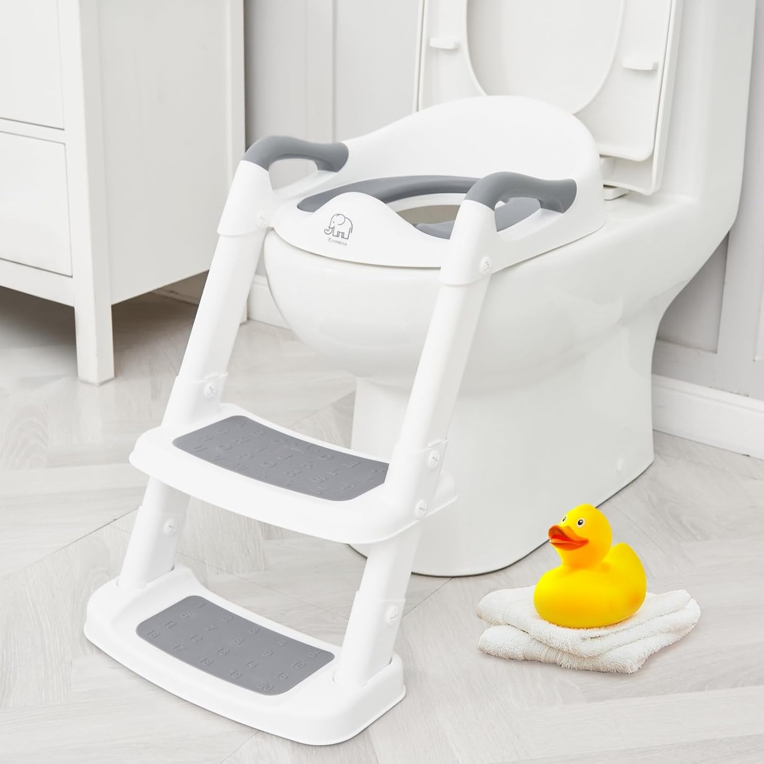 Forbena Potty Training Toilet Seat with Step Stool Ladder, Toddler Kids Potty Se...